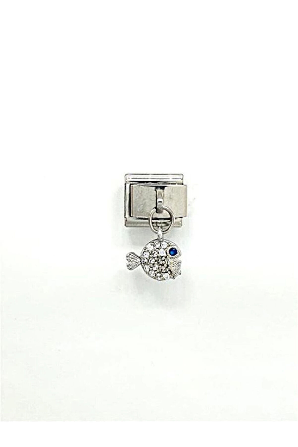 Balık Figür 9 Mm Paslanmaz Çelik Italyan Bileklik Charmı