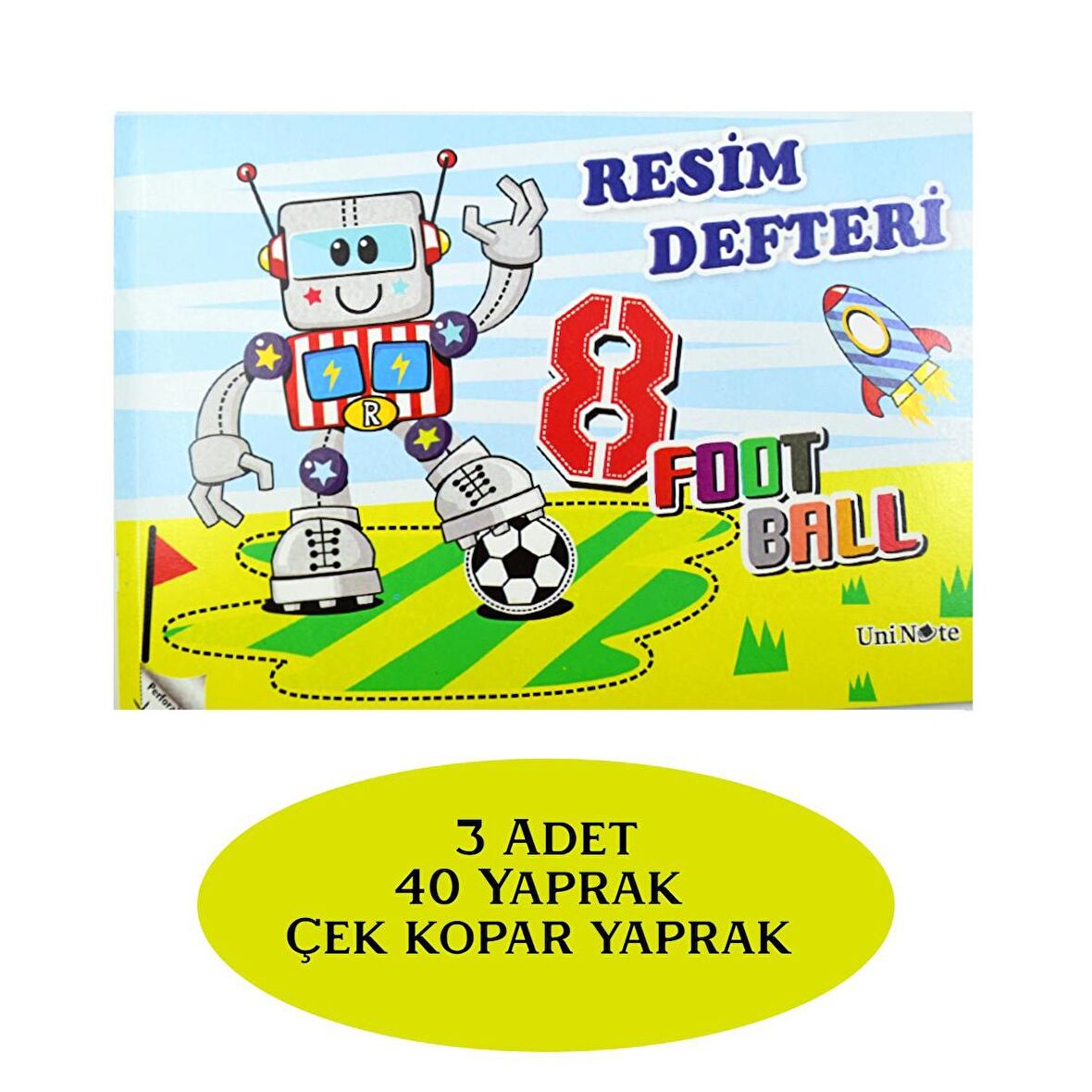 Çınar Uninote Resim Defteri Dikişli Büyük Boy A4 40 Yaprak 3 Adet 