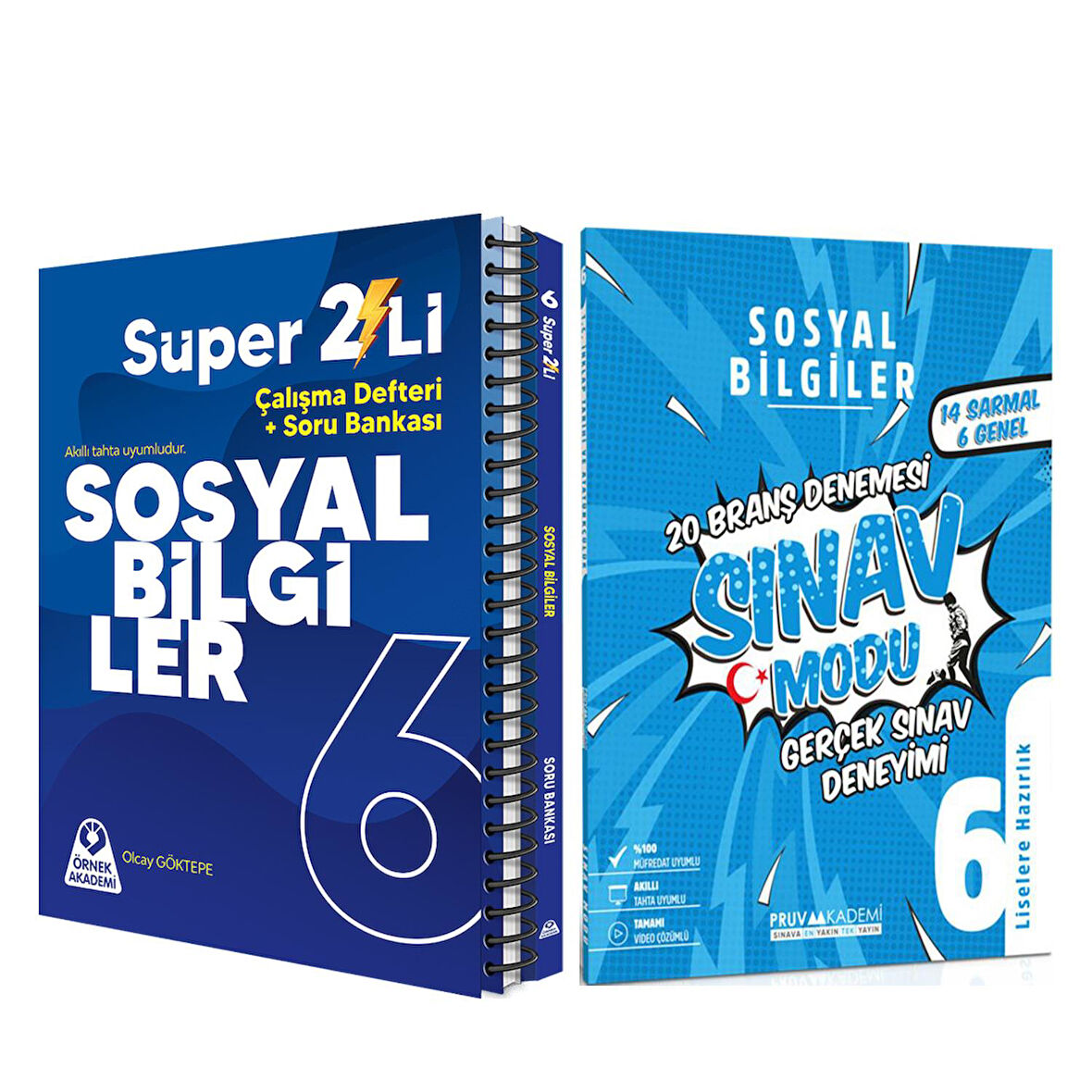 Örnek Akademi 6.Sınıf Sosyal Bilgiler Süper İkili ve Pruva Akademi Deneme Seti 3 Kitap