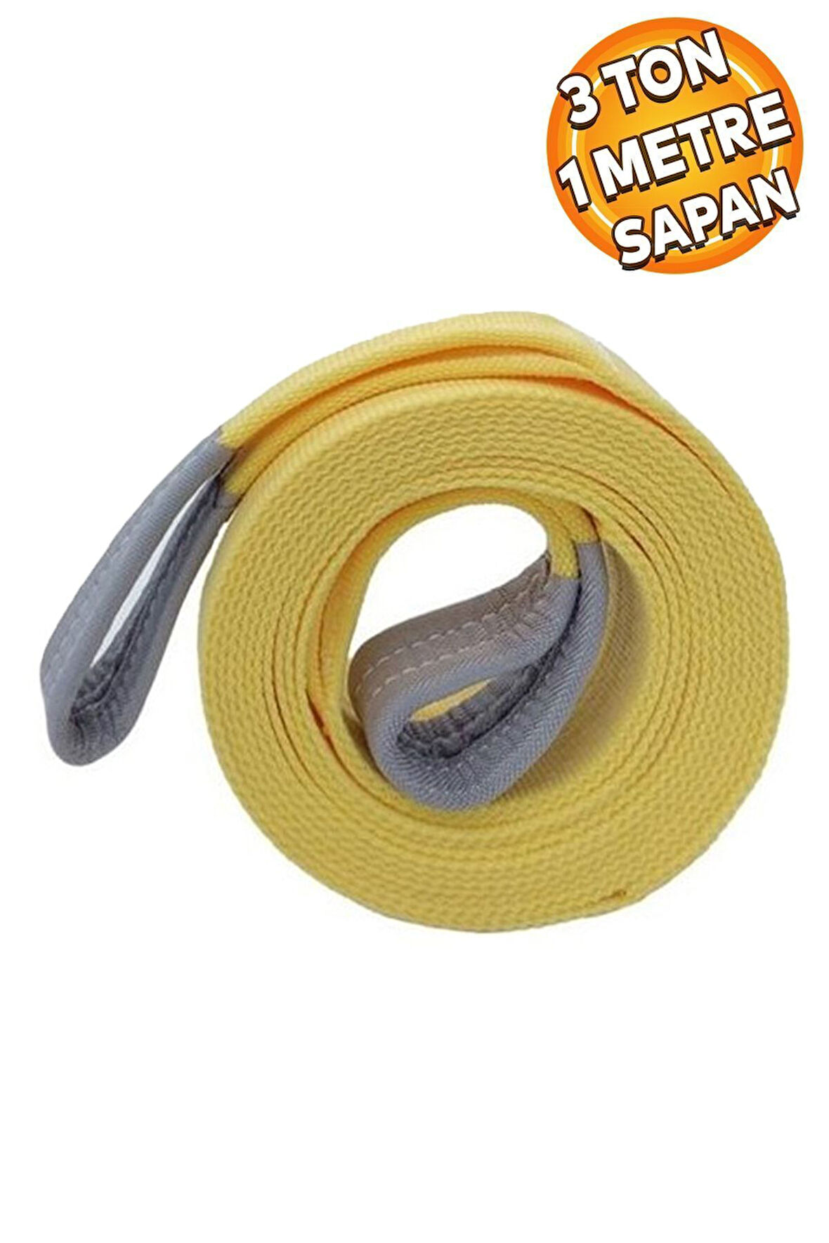 Sapan Polyester Spanzet 3 Ton 1 Metre Sarı Sağlam Yük Kaldırma Taşıma İndirme Halat