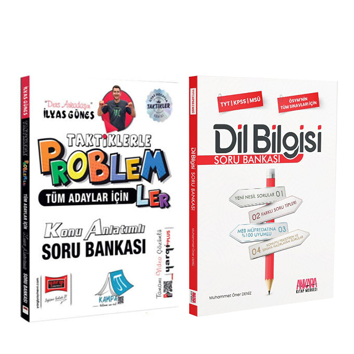 Yargı Tüm Adaylar İçin Taktiklerle Temel Problemler ve AKM Dil Bilgisi Soru Bankası Seti 2 Kitap