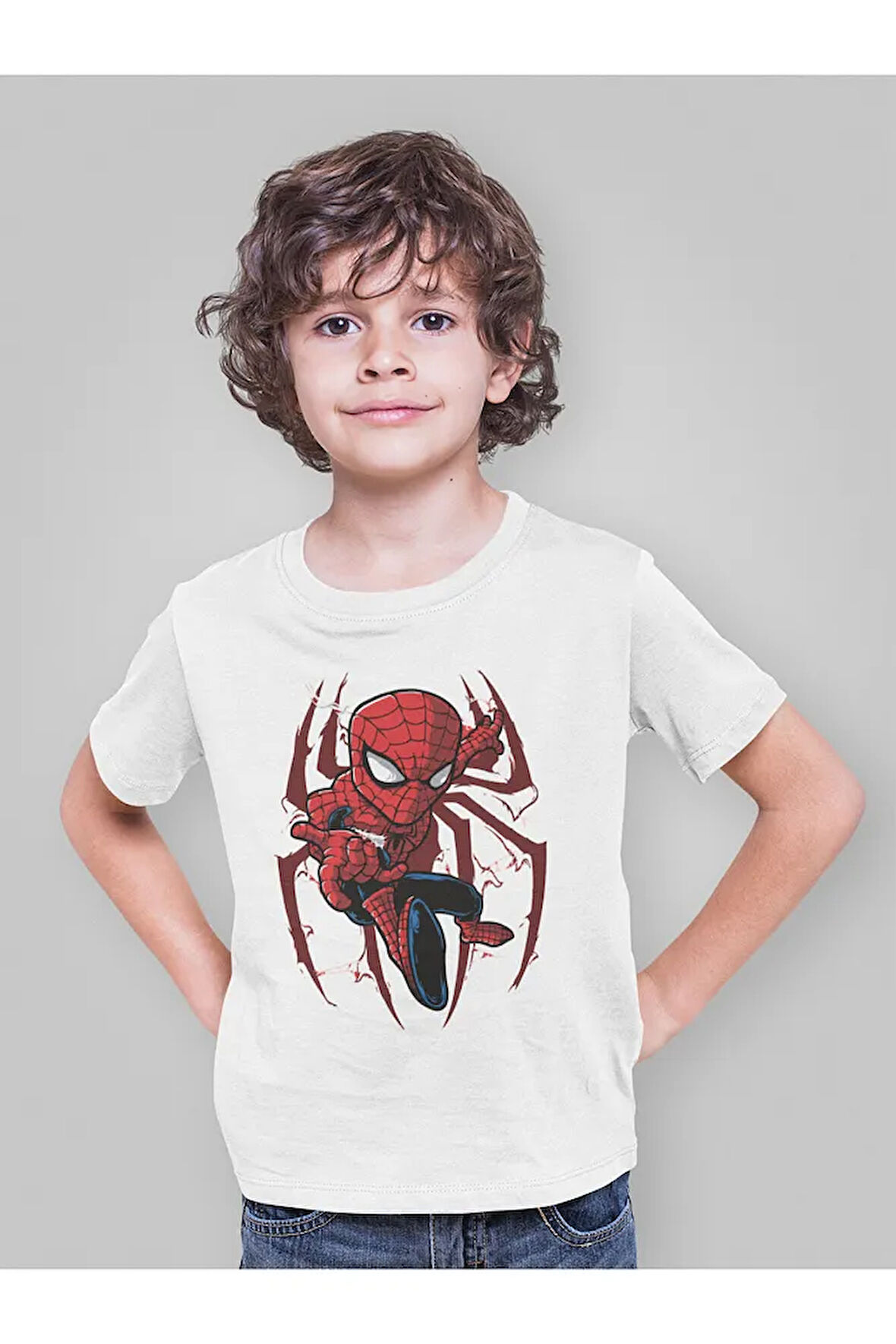 Örümcek Adam Spider-Man Baskılı Unisex Film Karakteri Çocuk Tişört (3-12 Yaş)