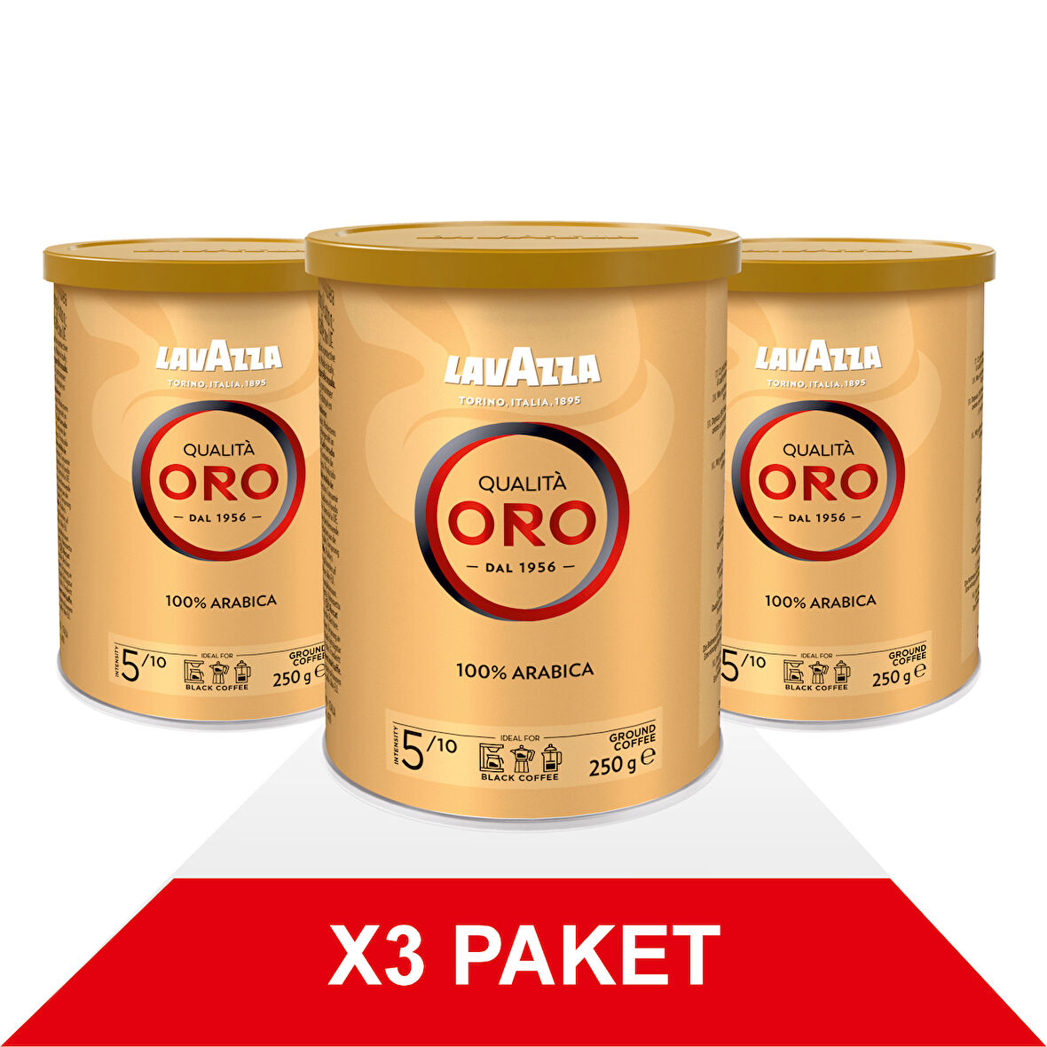 Qualità Oro Filtre Kahve Teneke Kutu (250gr) x3
