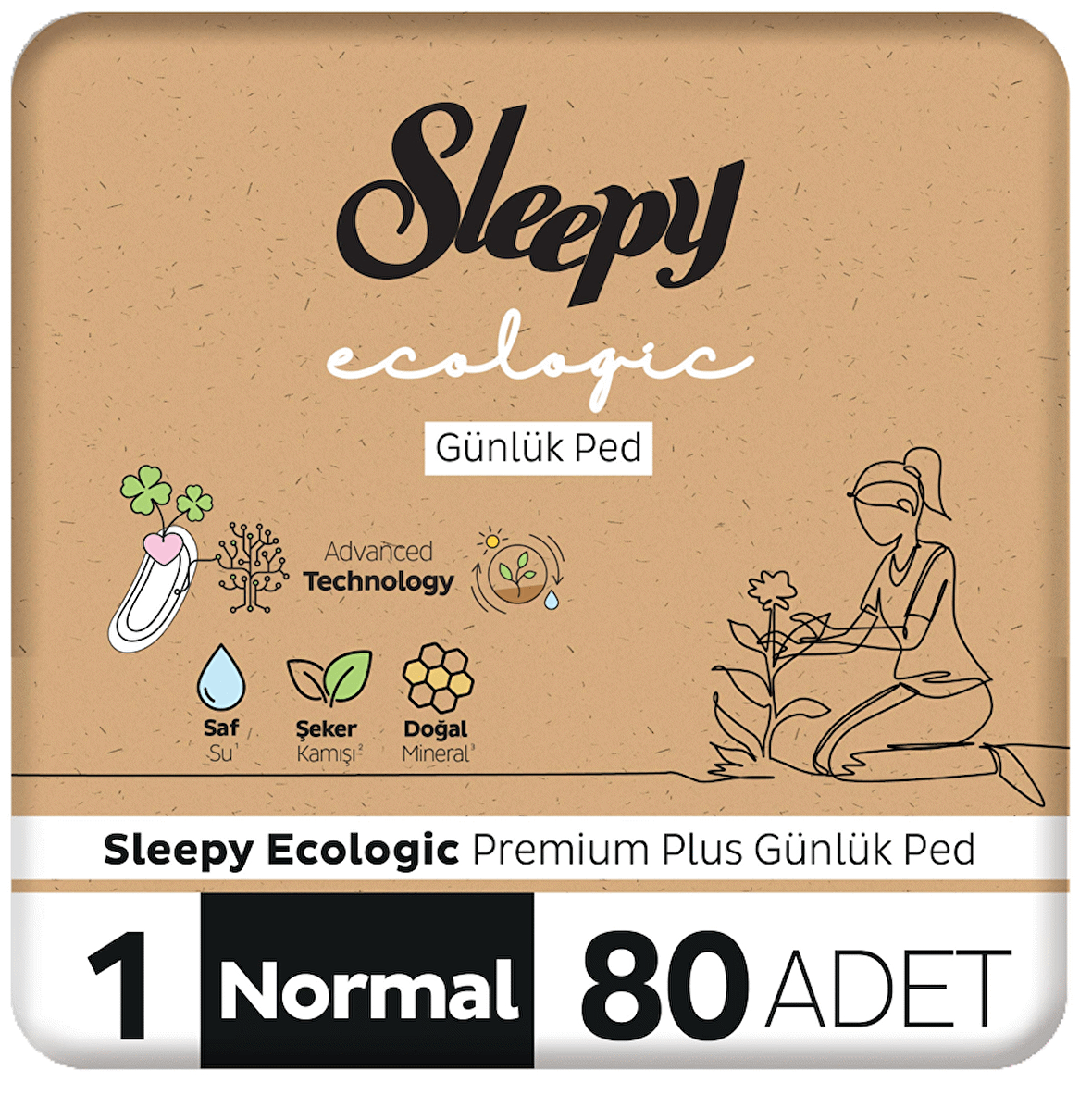 Sleepy Ecologic Premium Plus 80'li Günlük Ped