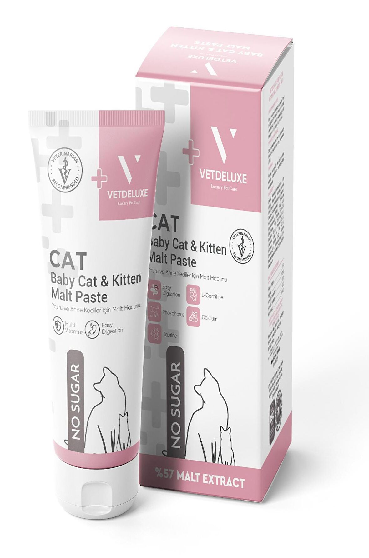 VETDELUXE Babycat Kitten MaltePaste Tüy Yumağı Önleyici Yavru Hamile ve Emziren Kedi Malt Macunu 100 Gr