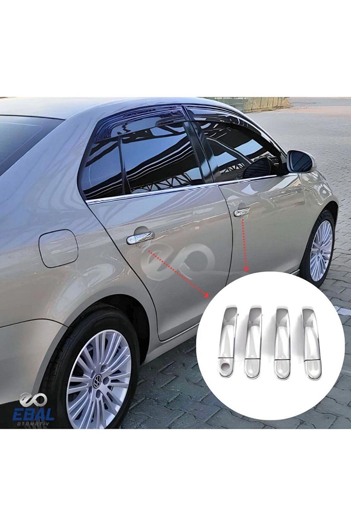 VW Golf 5 Plus Krom Kapı Kolu 4 Kapı 2004 Üzeri P. Çelik