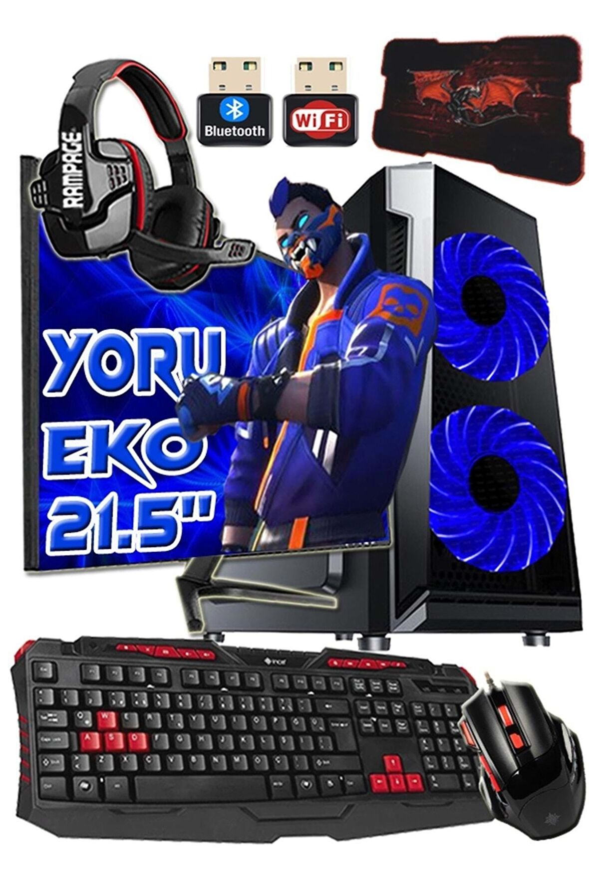 Yoru Eko Ryzen3 1200 8gb 256gb Ssd Gt 730-4gb E.kartı 21.5" Fhd Monitör