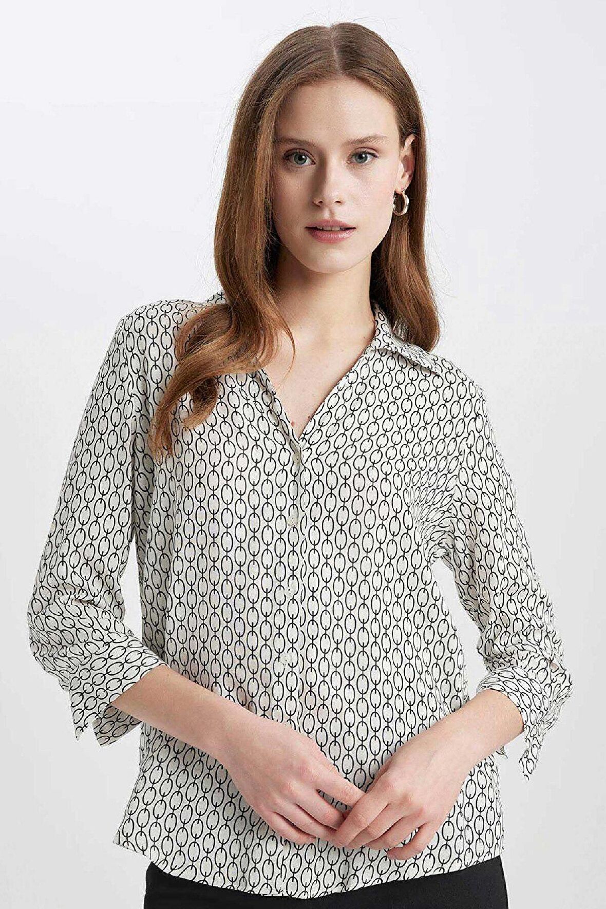 DeFacto Regular Fit Uzun Kollu Desenli Gömlek K6402AZ24SPWT34