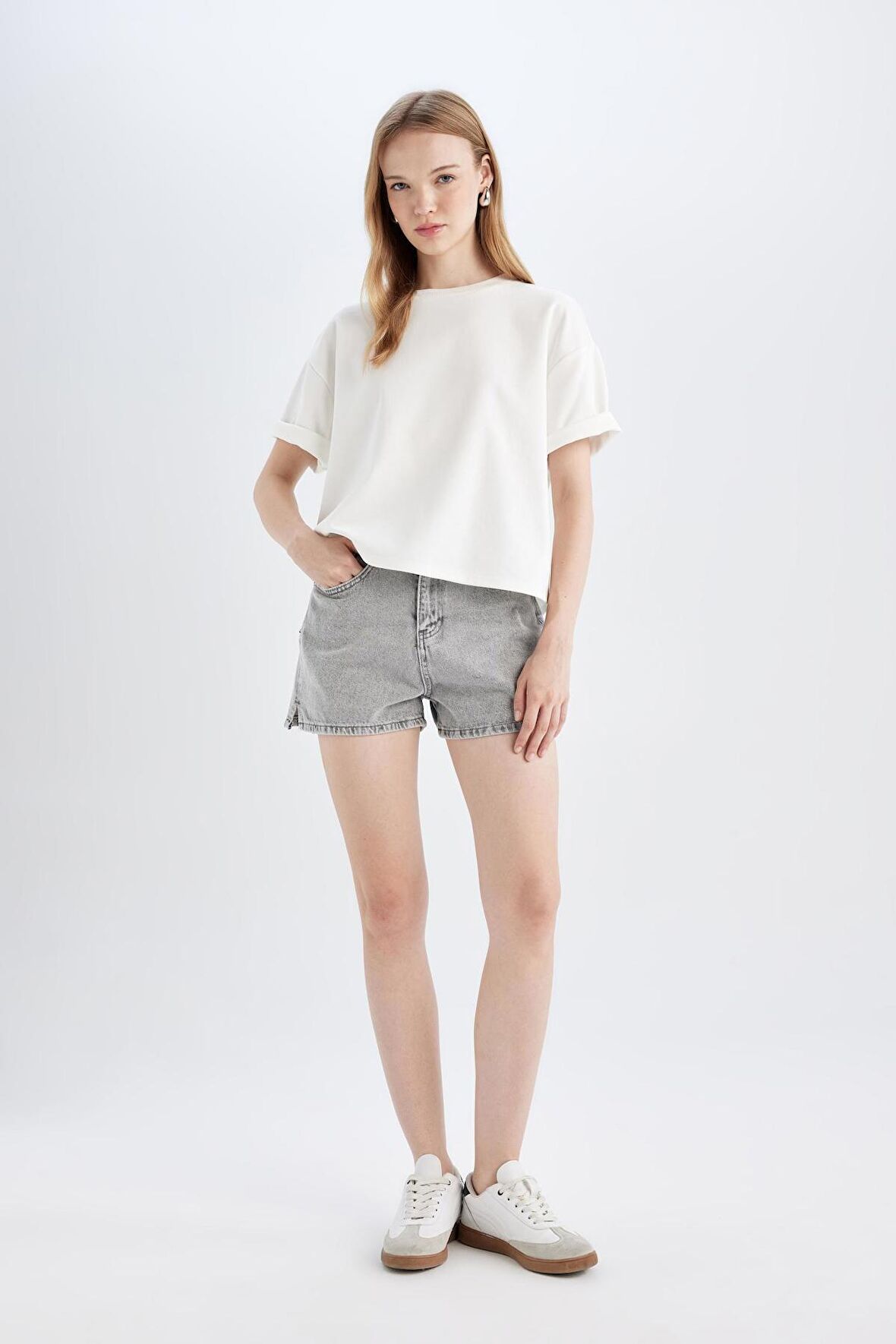 Mom Fit Yüksek Bel Jean Şort