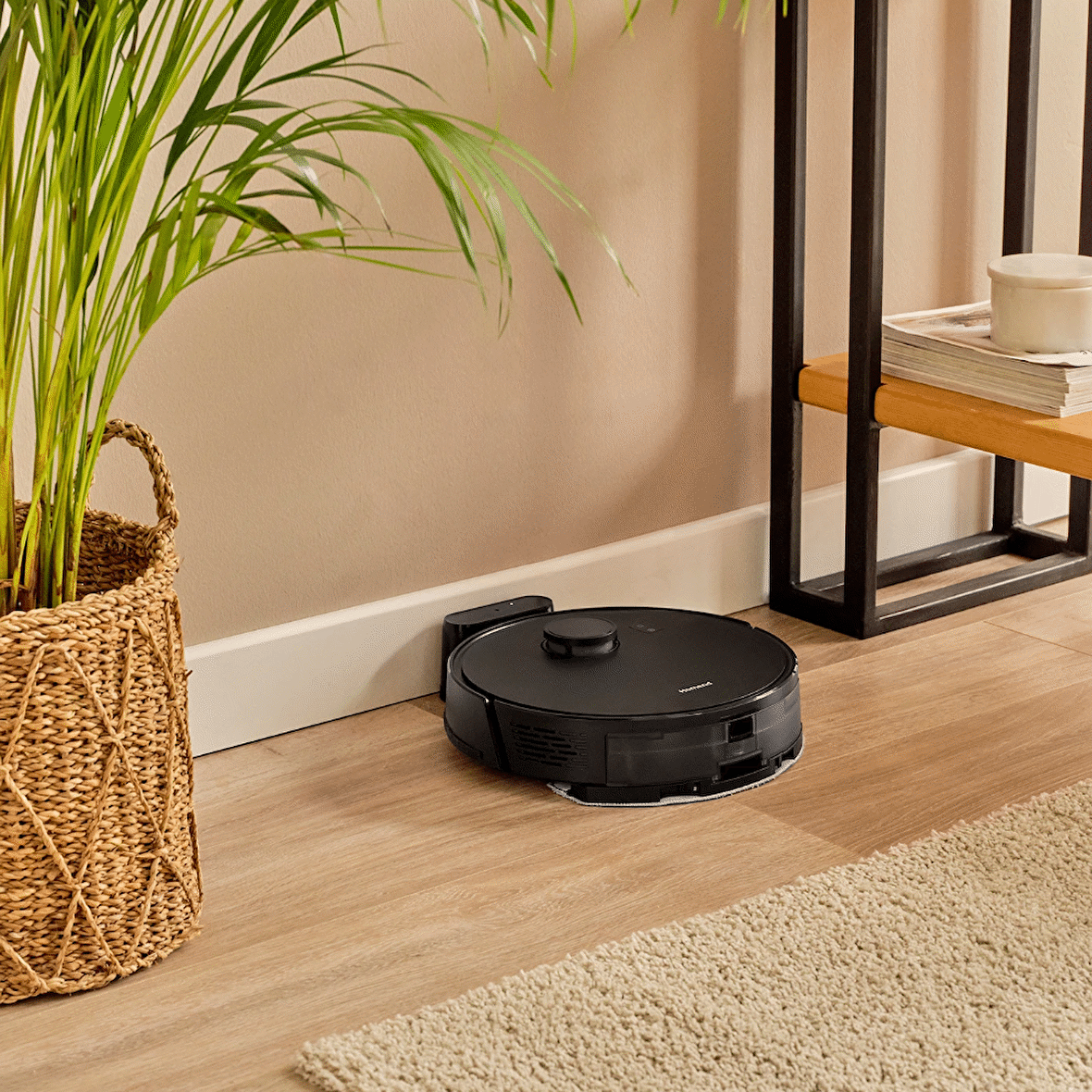 Homend Alex Laser 1291H Moplu ve Haritalamalı Akıllı Robot Süpürge Siyah