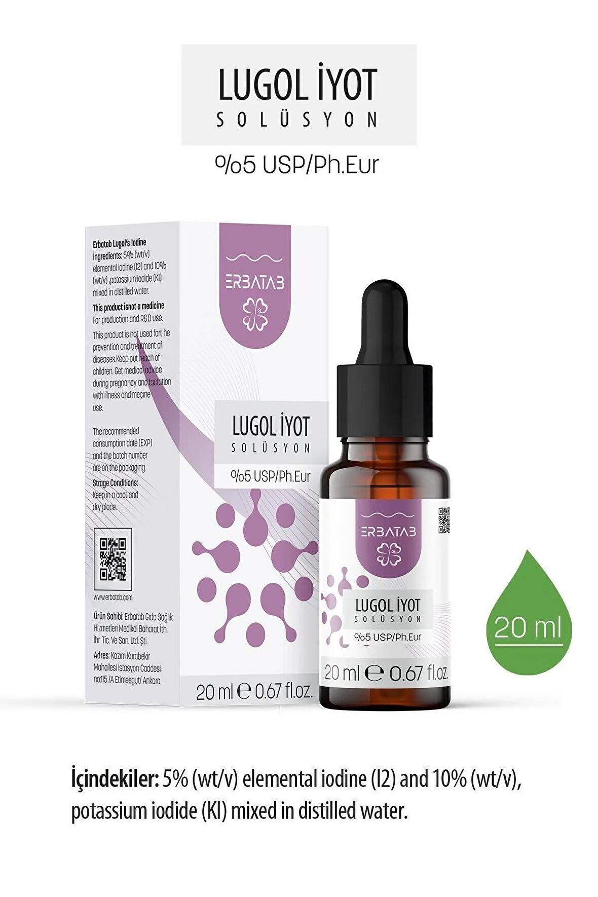 Erbatab Lugol İyot %5 20 ml