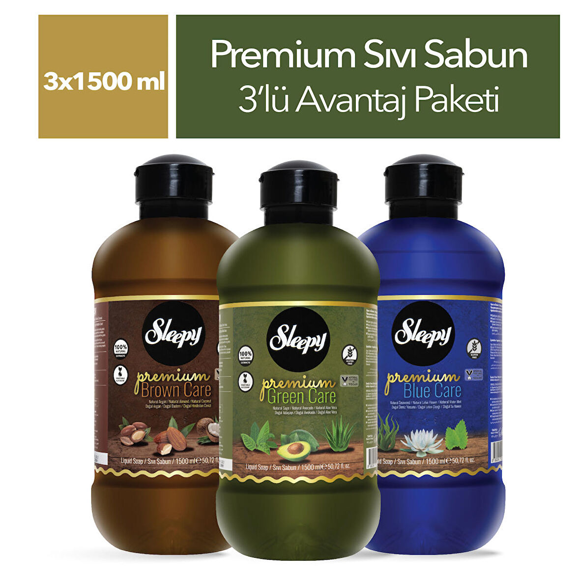 Sleepy Premium Serisi Sıvı Sabun 3x1500 ml