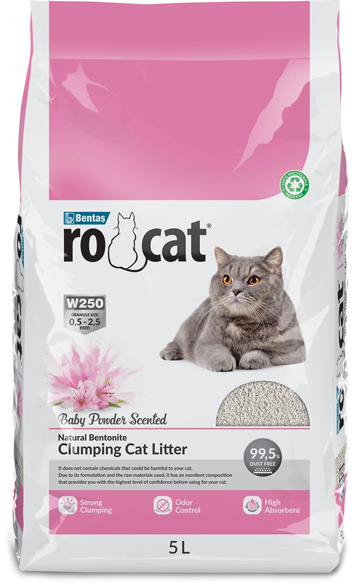 ROCAT BEBEK PUDRALI KEDİ KUMU 5L