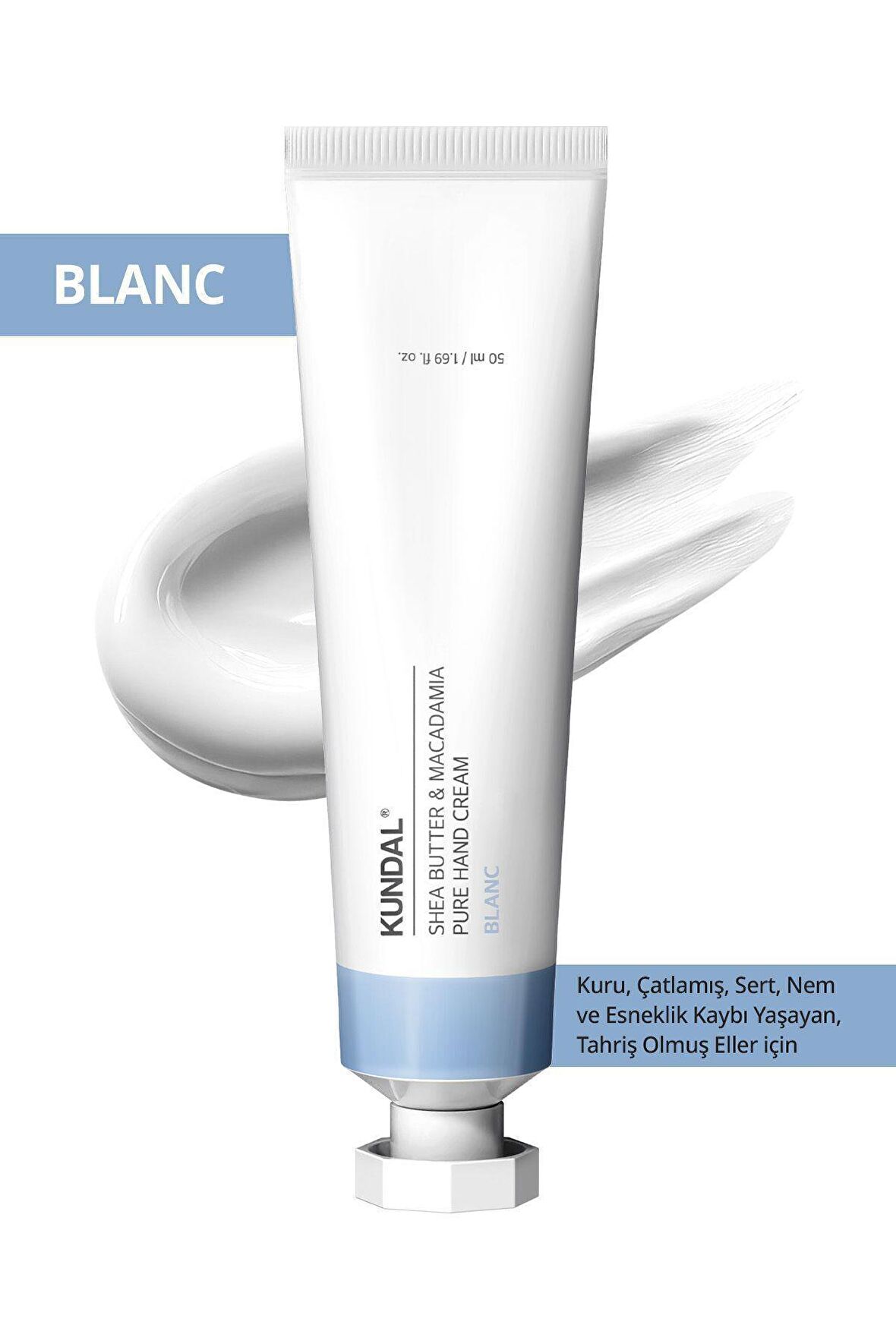 Yoğun Nem Veren Besleyici El Kremi Kundal Shea Butter & Macadamia Pure Hand Cream 50ml (Blanc)