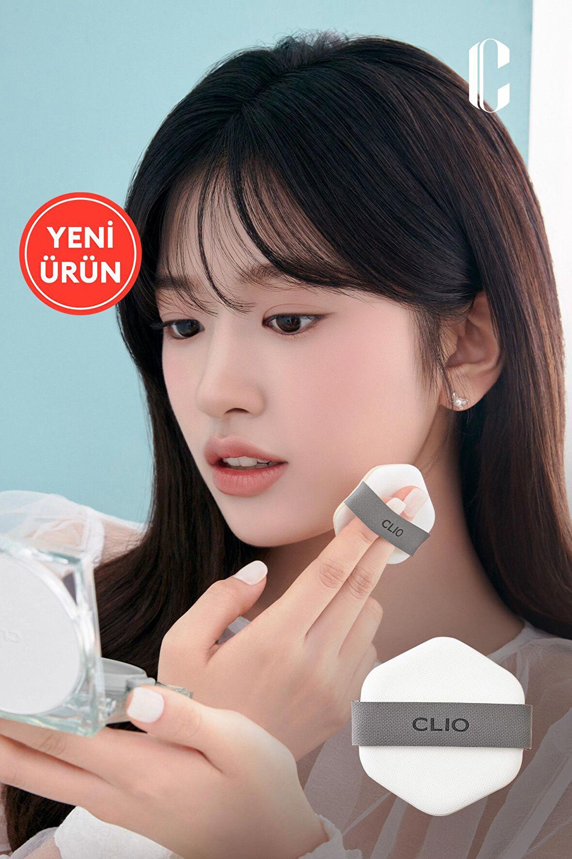 Altıgen Şekliyle Kolay Uygulama Sağlayan Makyaj Pufu CLIO Kill Cover Skin Fixer Cushion Puff