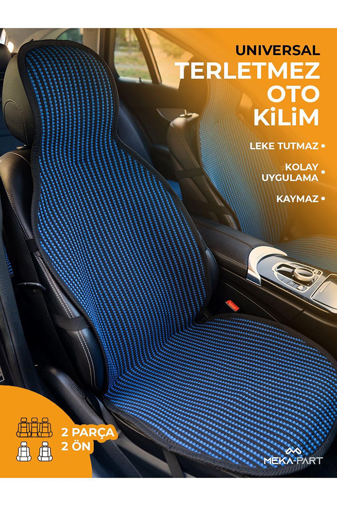 Meka Part Oto Koltuk Koruyucu Kılıf 2 Parça Universal Ön Koltuklar %100 Pamuk