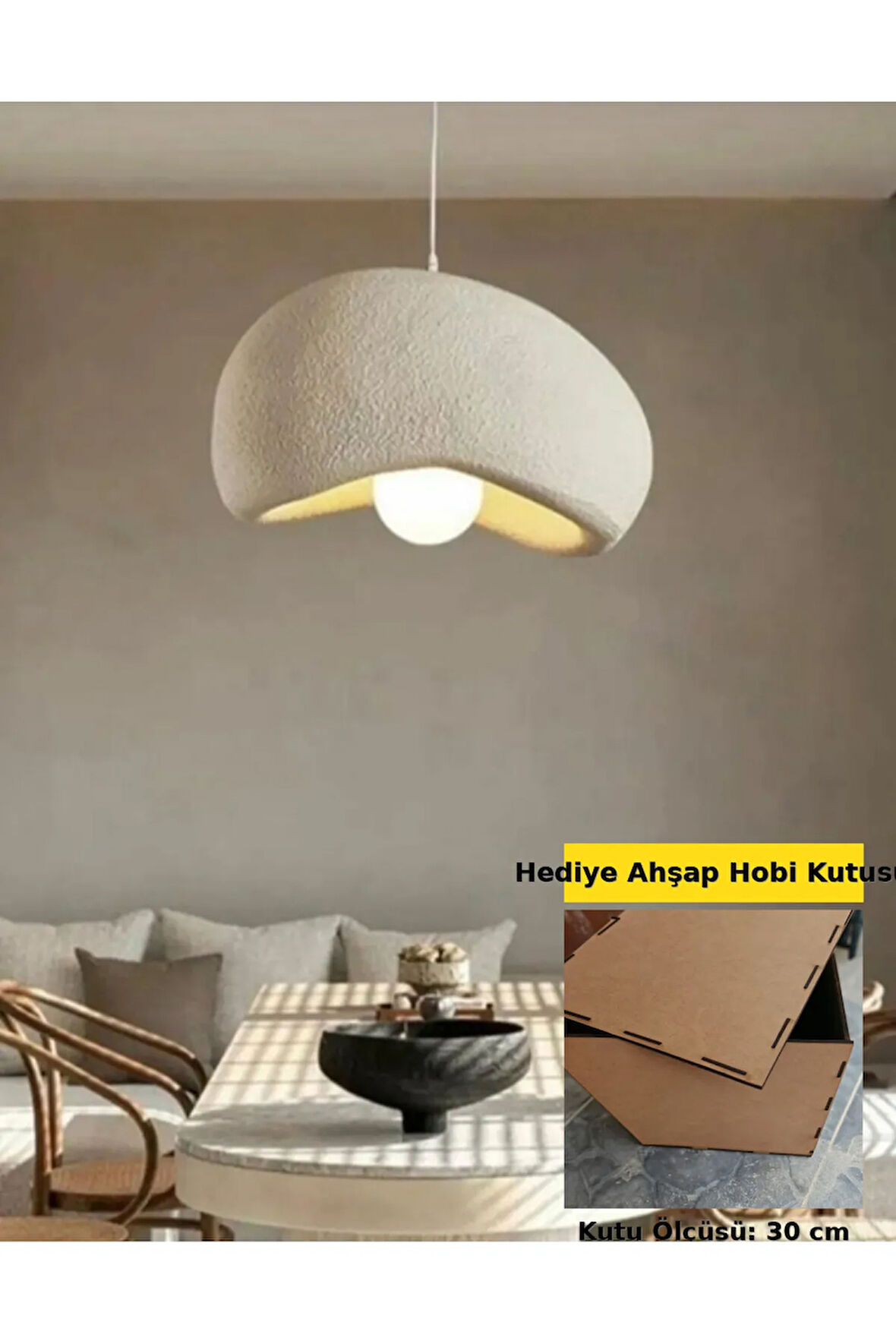 Tekli Minimalist Sarkıt Avize Iskandinav Tarz Dokulu Avize Modern Bohem Beton Avize