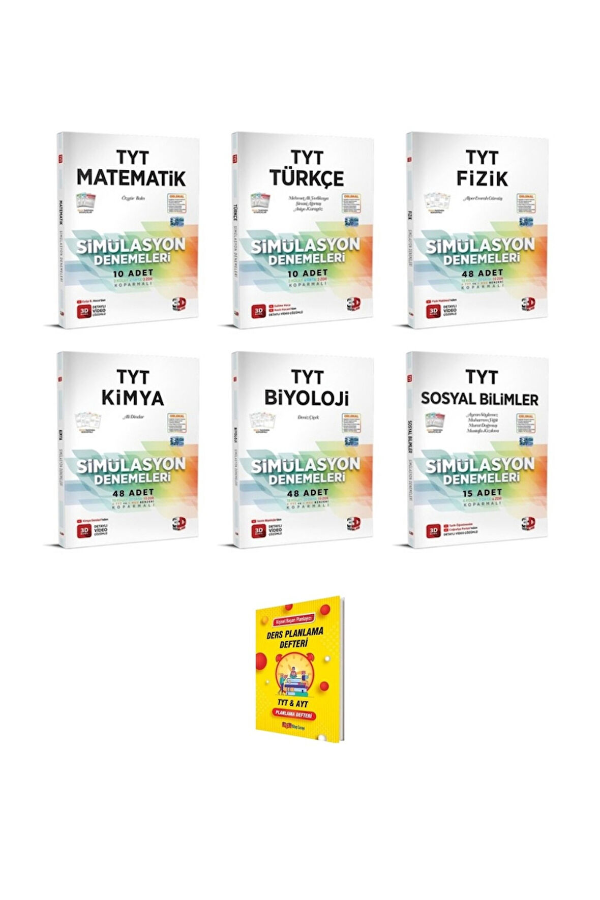 TYT Matematik Türkçe Fizik Kimya Biyoloji ve Sosyal Bilimler 6lı Denemeleri