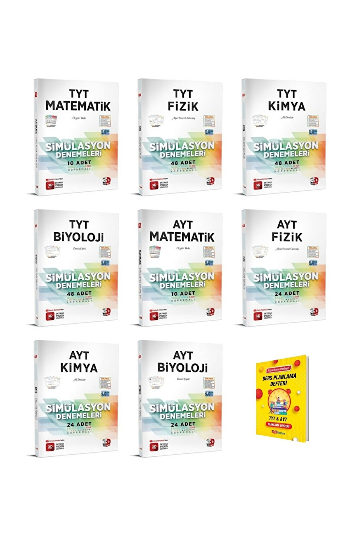 TYT - AYT Matematik Fizik Kimya ve Biyoloji 8li Denemeleri