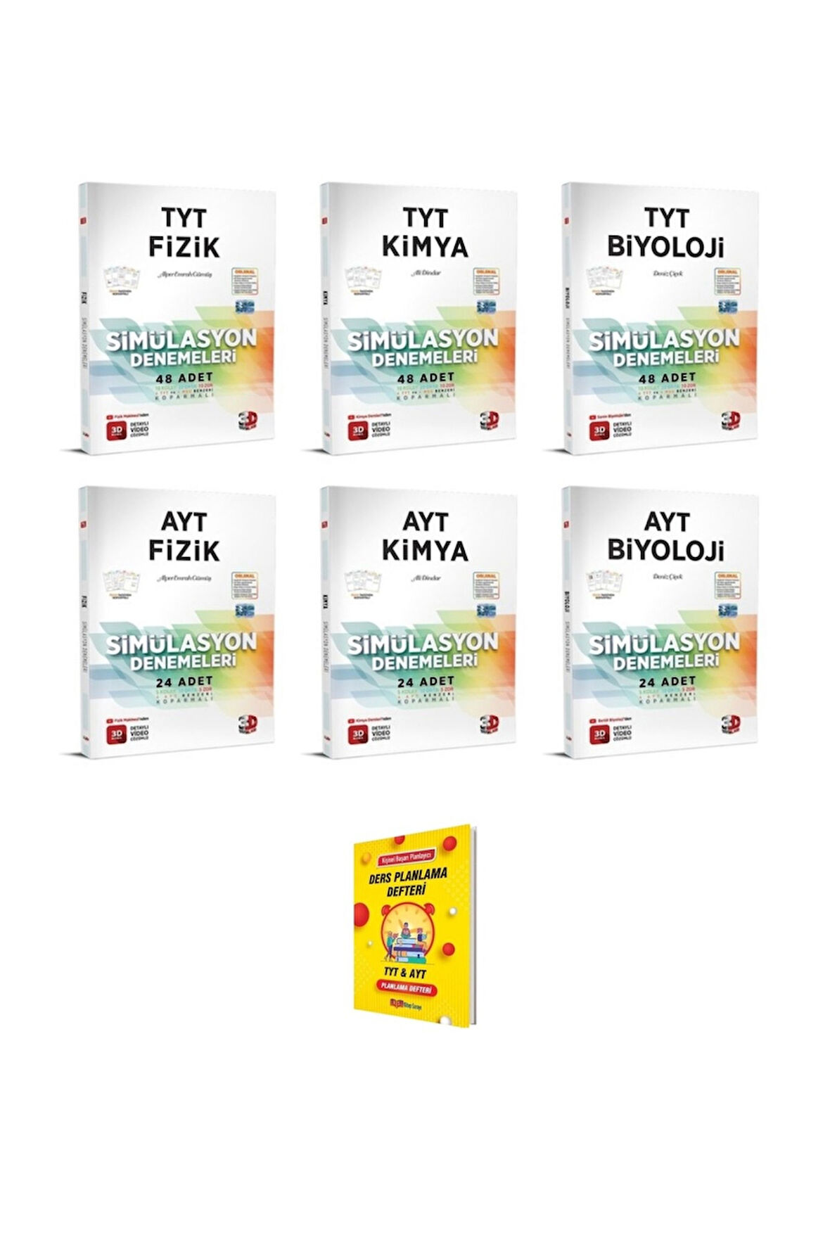 TYT ve AYT Fizik Kimya ve Biyoloji Denemeleri 6'lı Set