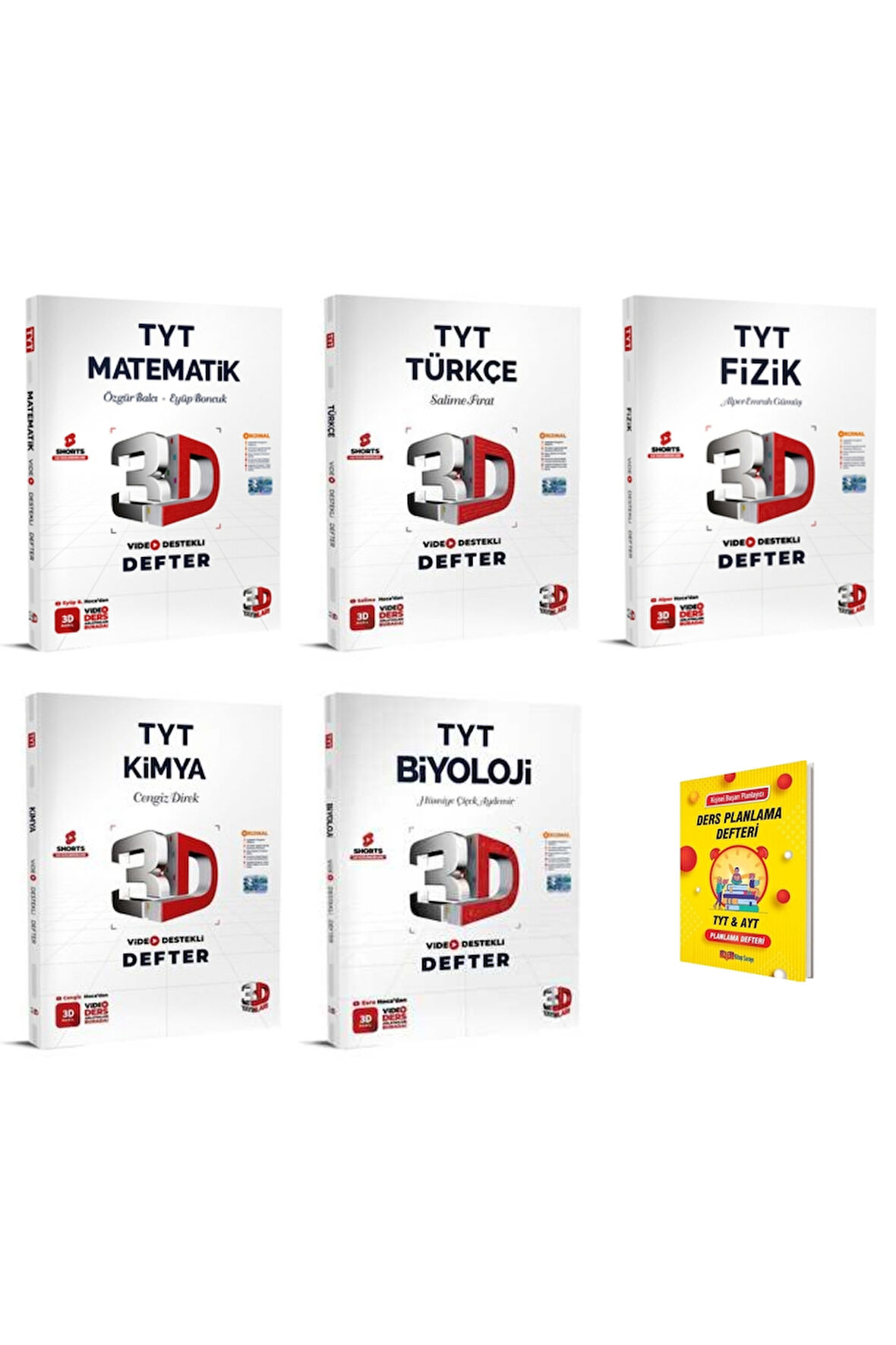 TYT Matematik Türkçe Fizik Kimya ve Biyoloji Video Destekli Defter 5li Set