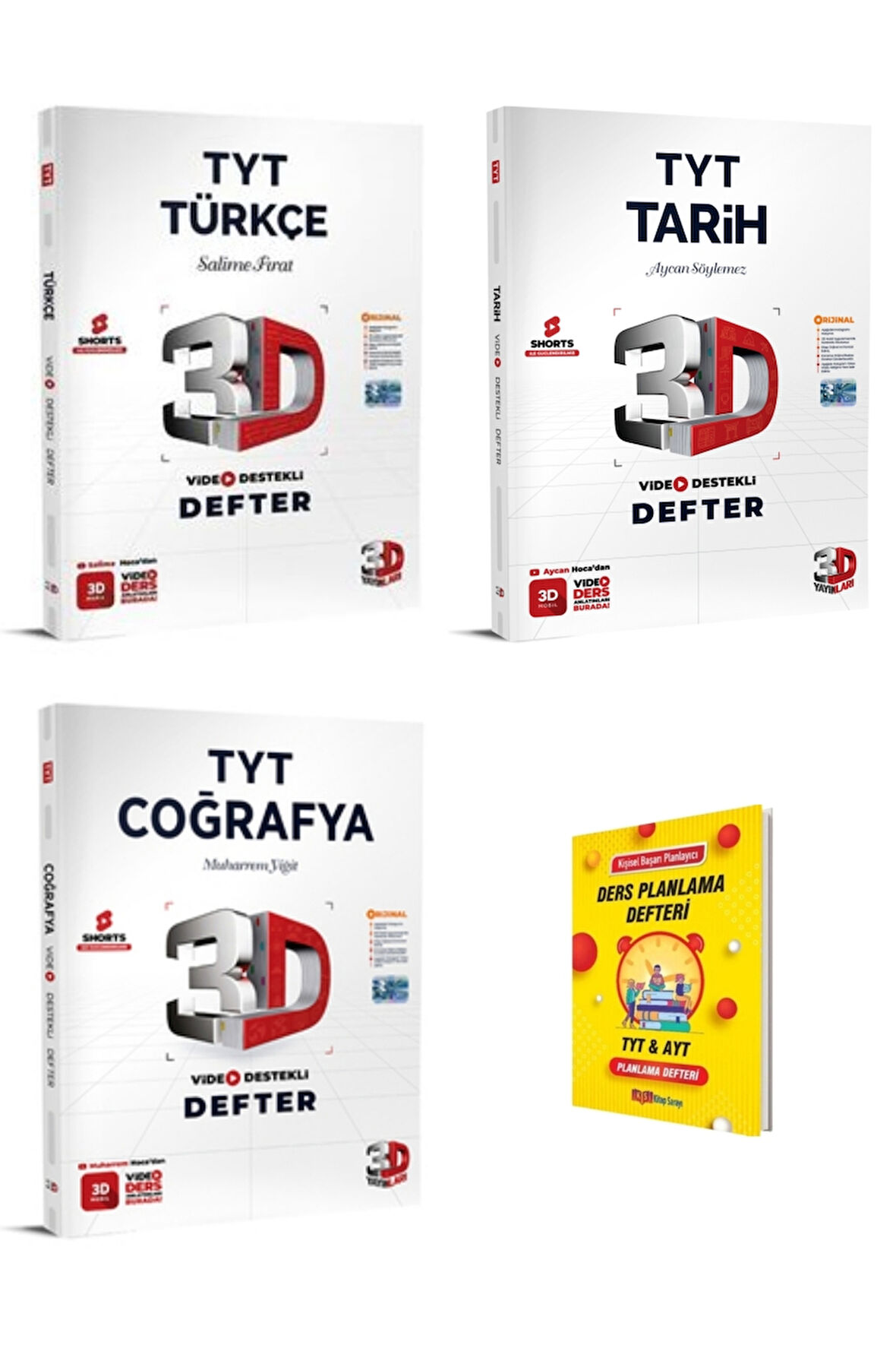 TYT Türkçe Tarih ve Coğrafya Video Destekli Defter 3lü Set