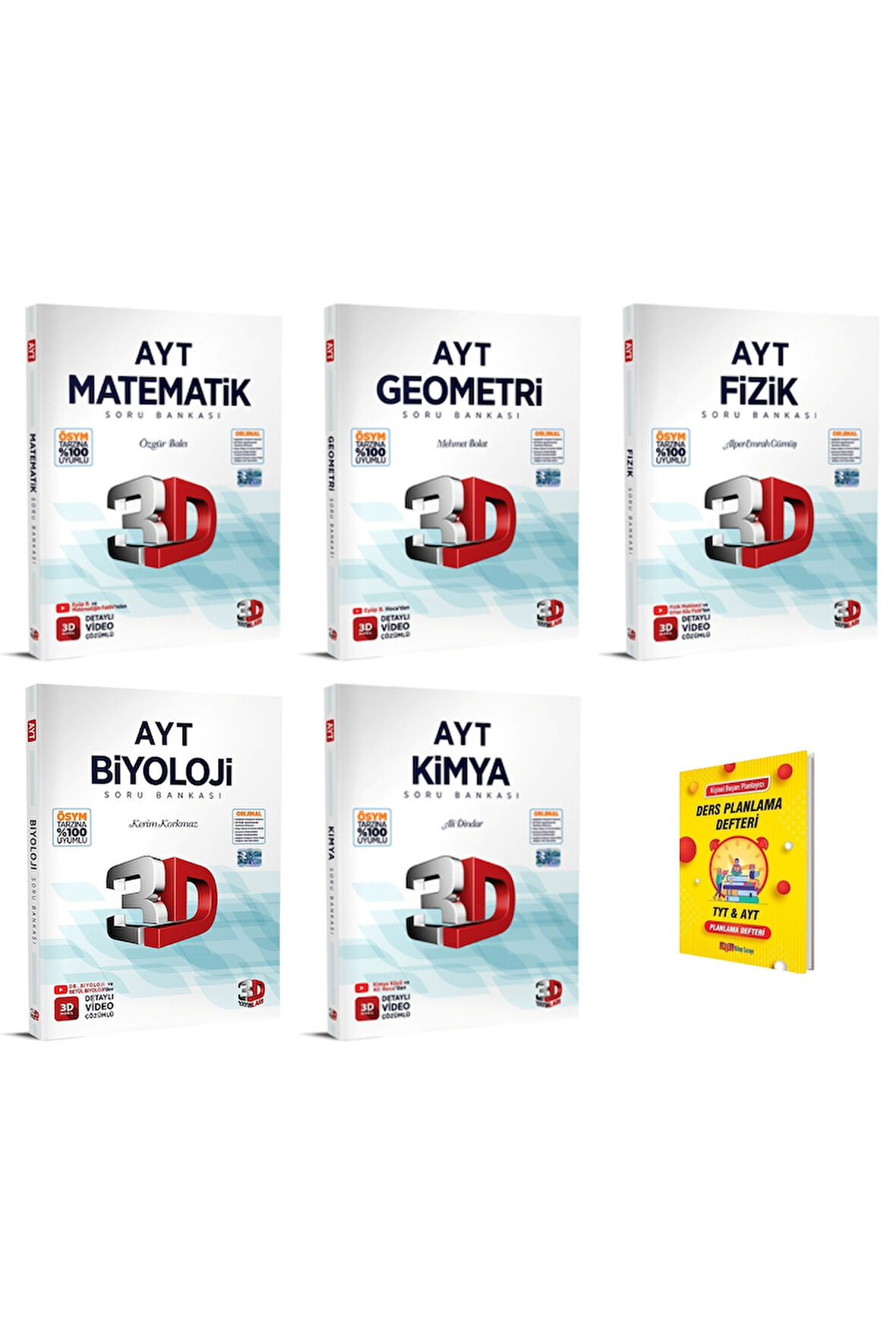 AYT Matematik Geometri Fizik Kimya ve Biyoloji Soru Bankası 5li Sayısal Set