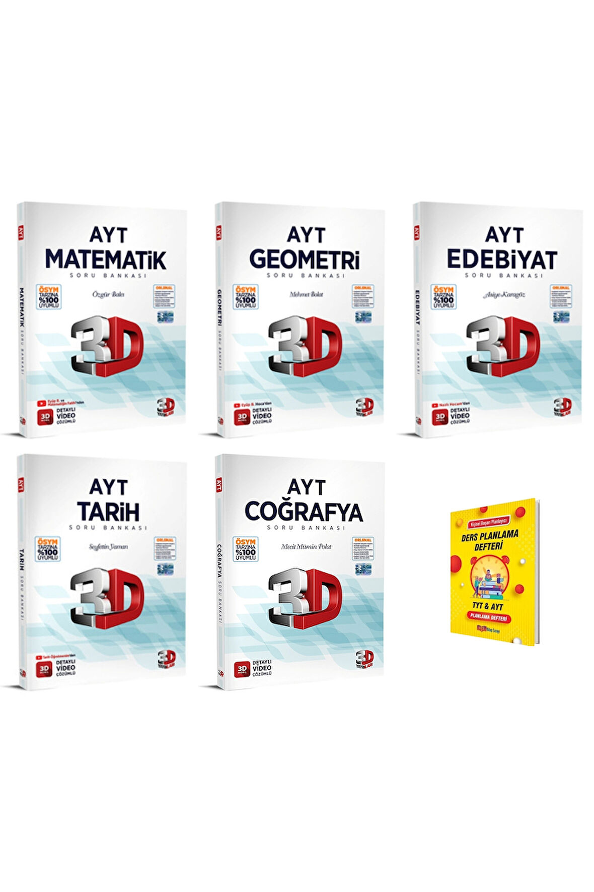 AYT Matematik Geometri Edebiyat Tarih ve Coğrafya Soru Bankası 5li Eşit Ağırlık Set