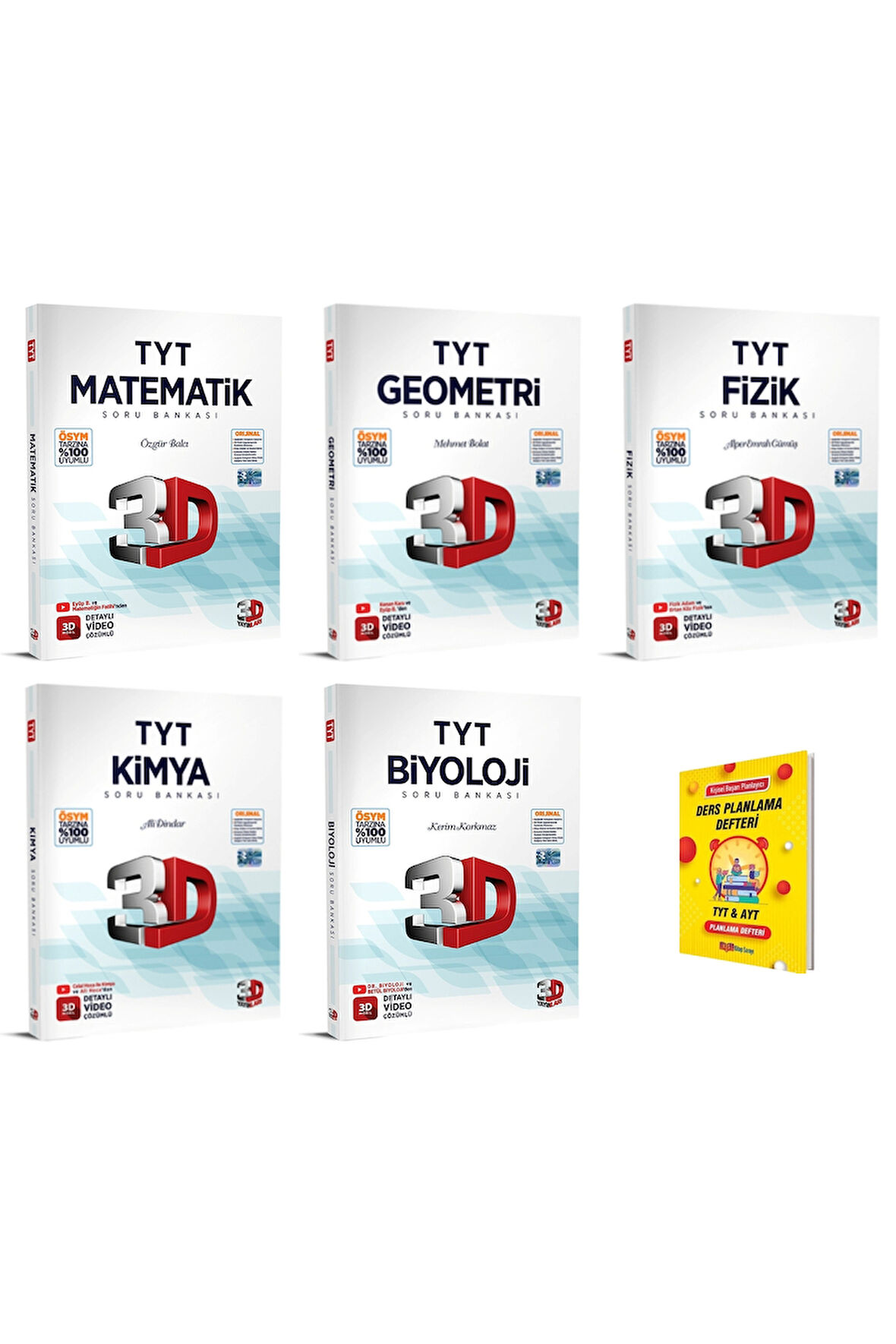 TYT Matematik Geometri Fizik Kimya ve Biyoloji Soru Bankası Sayısal 5li Set