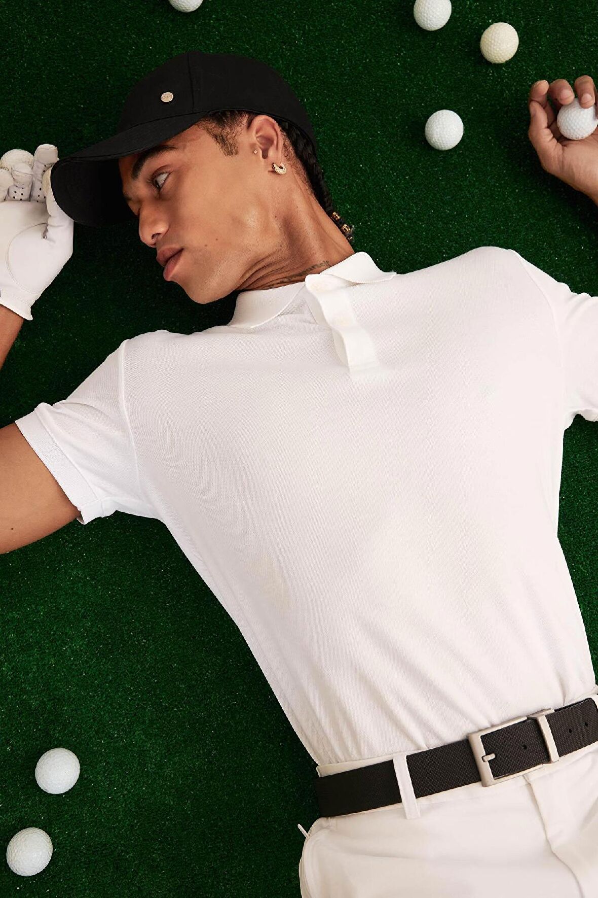 DeFactoFit Slim Fit Dar Kesim Sporcu Kısa Kollu Pike Polo Tişört