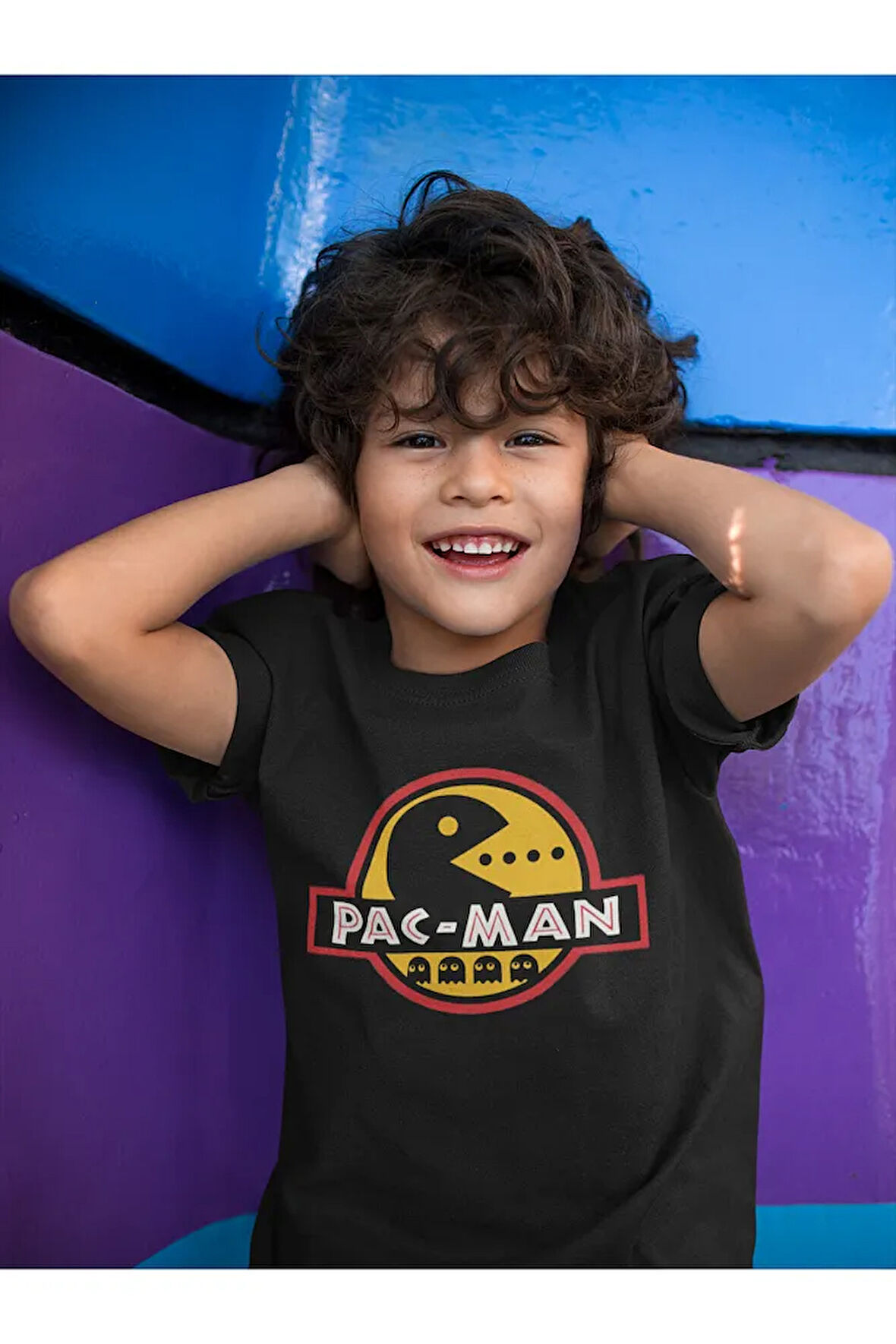 Pacman Baskılı Unisex Oyun Çocuk Tişört (1-12 YAŞ)