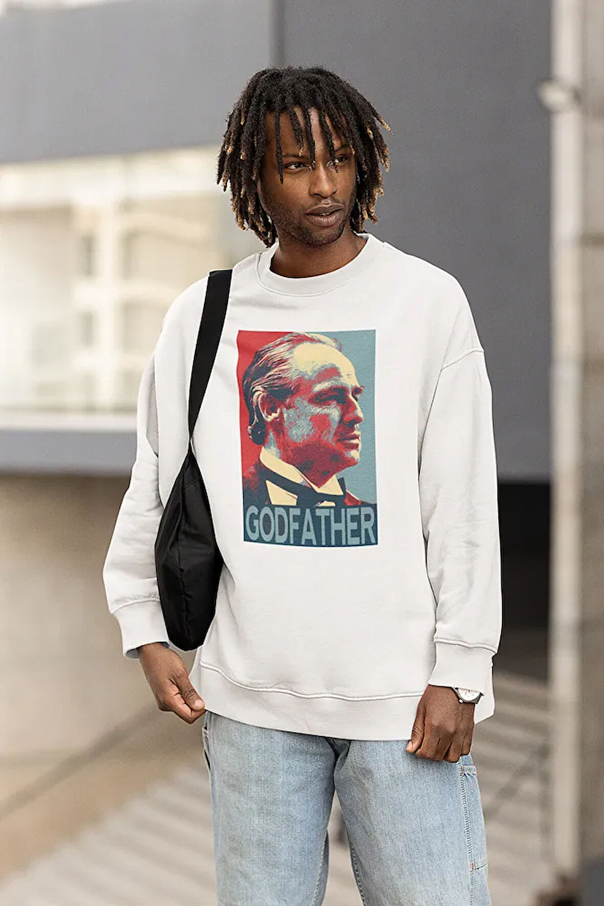 Godfather Baskılı Unisex Oversize Film Karakteri Sweatshirt