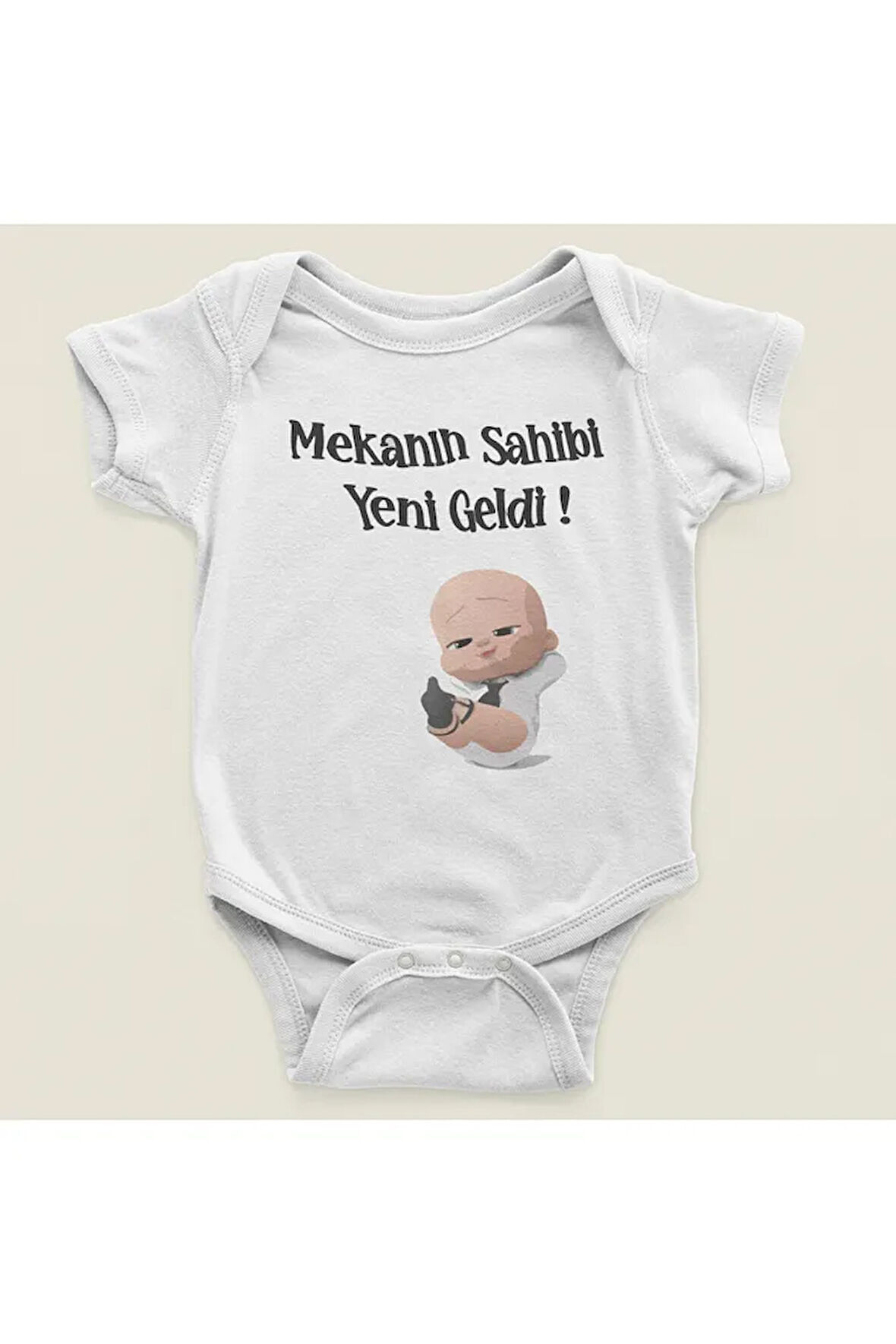 Mekanın Sahibi Yeni Geldi ! Yazılı Pamuklu Yumuşak Unisex Çıtçıtlı Body Zıbın