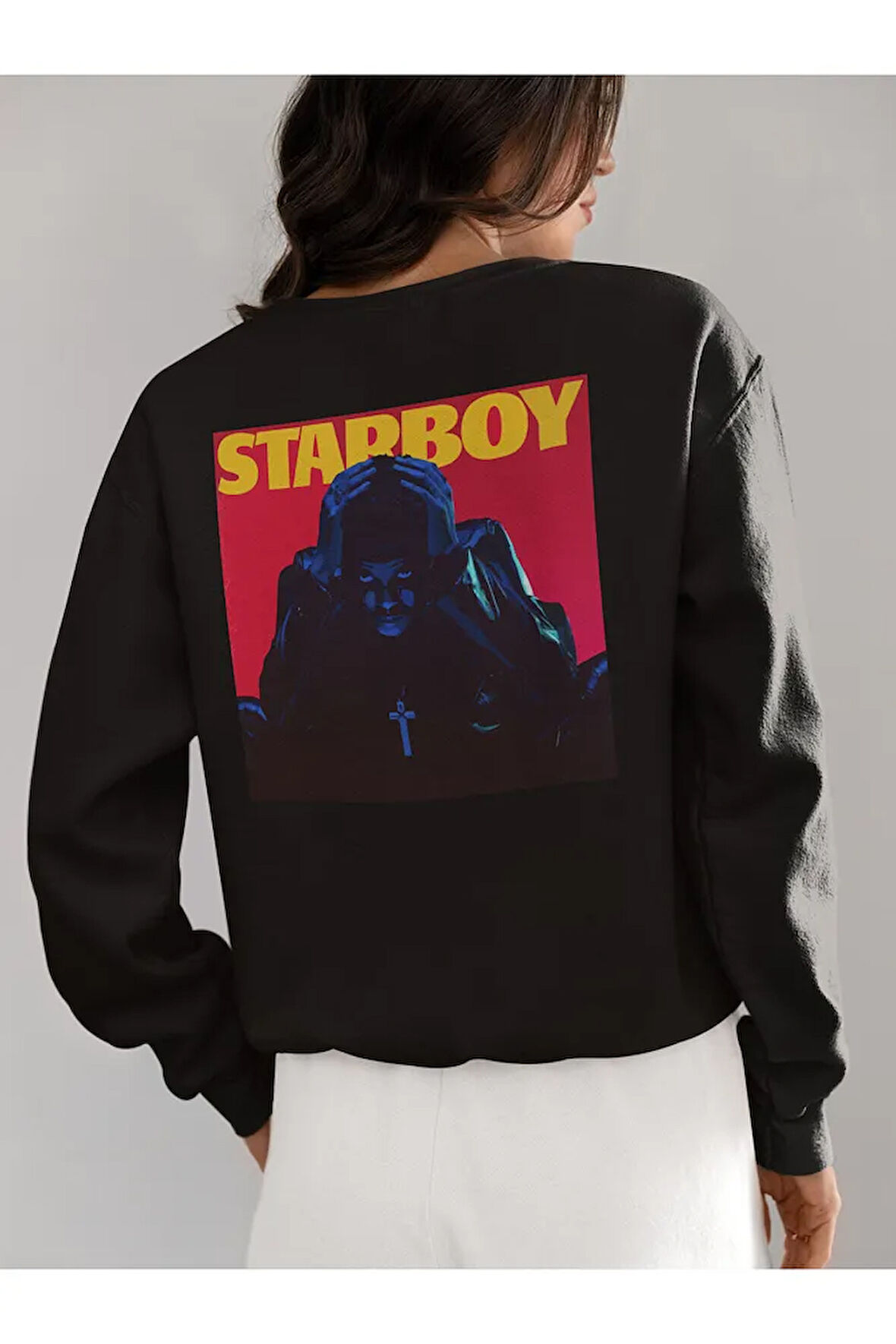 Starboy The Weeknd Baskılı Unisex Oversize Rapper Sweatshirt