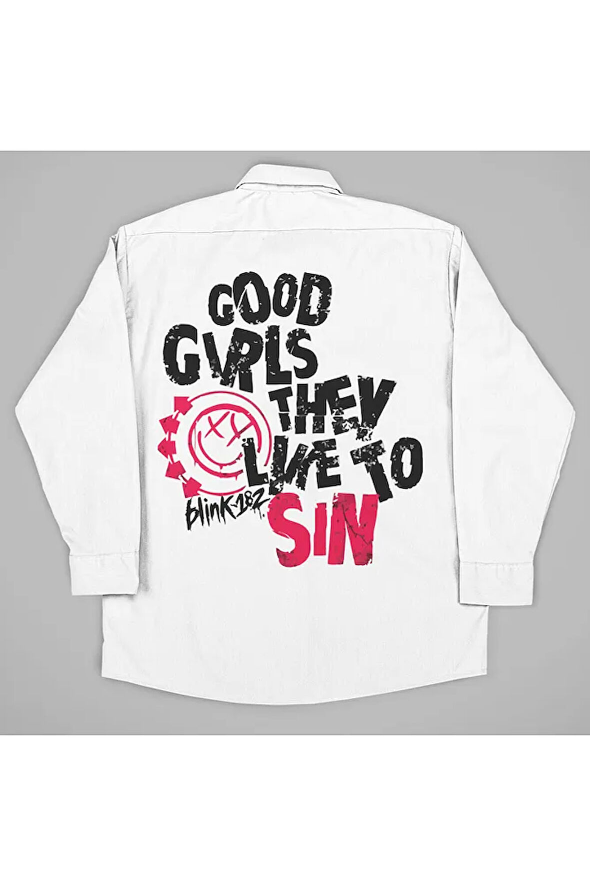 Good Girls Yazılı Unisex Müzik Grubu Blink-182 Baskılı Gömlek