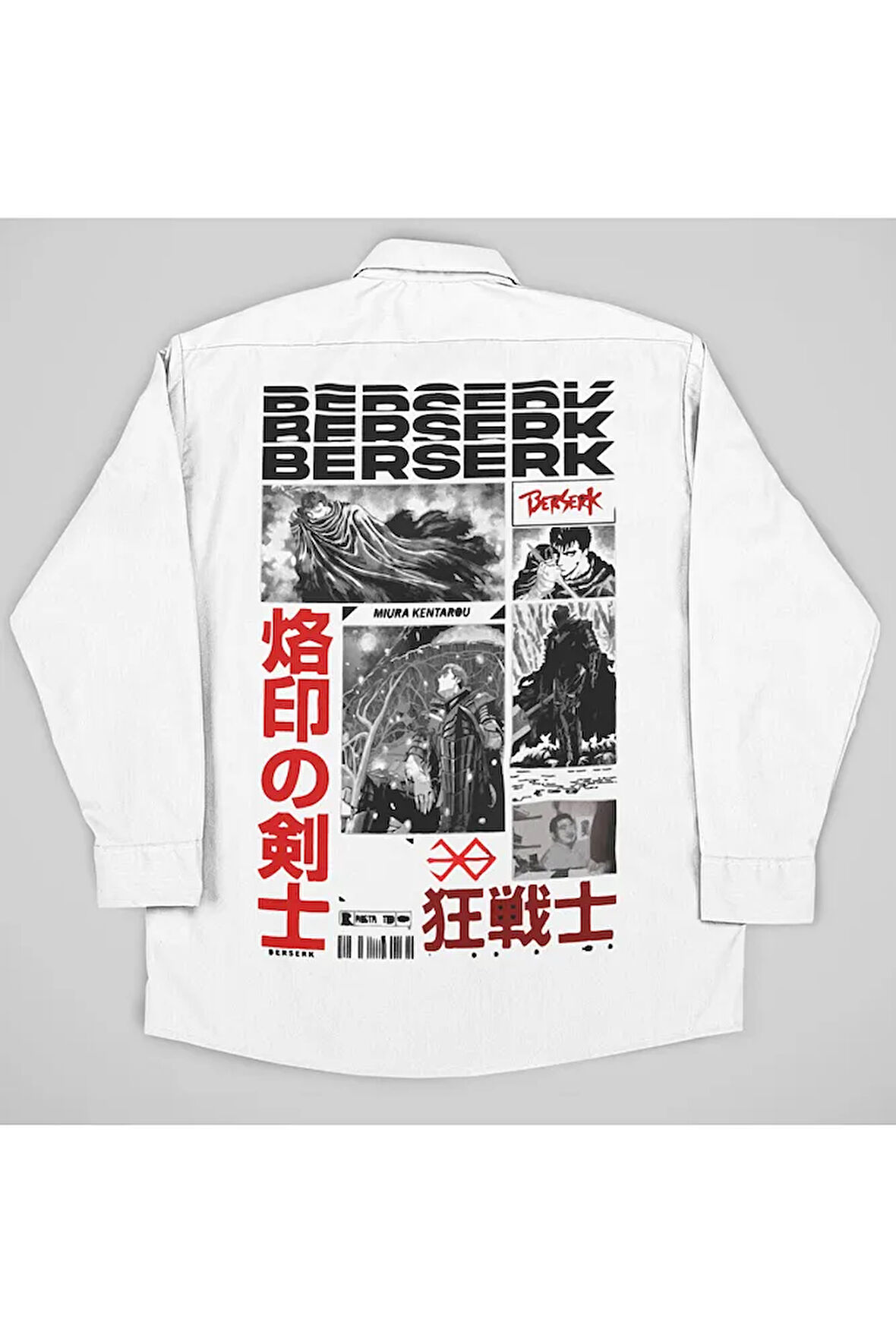 Anime Berserk Tasarım Baskılı Unisex Cepli Gömlek