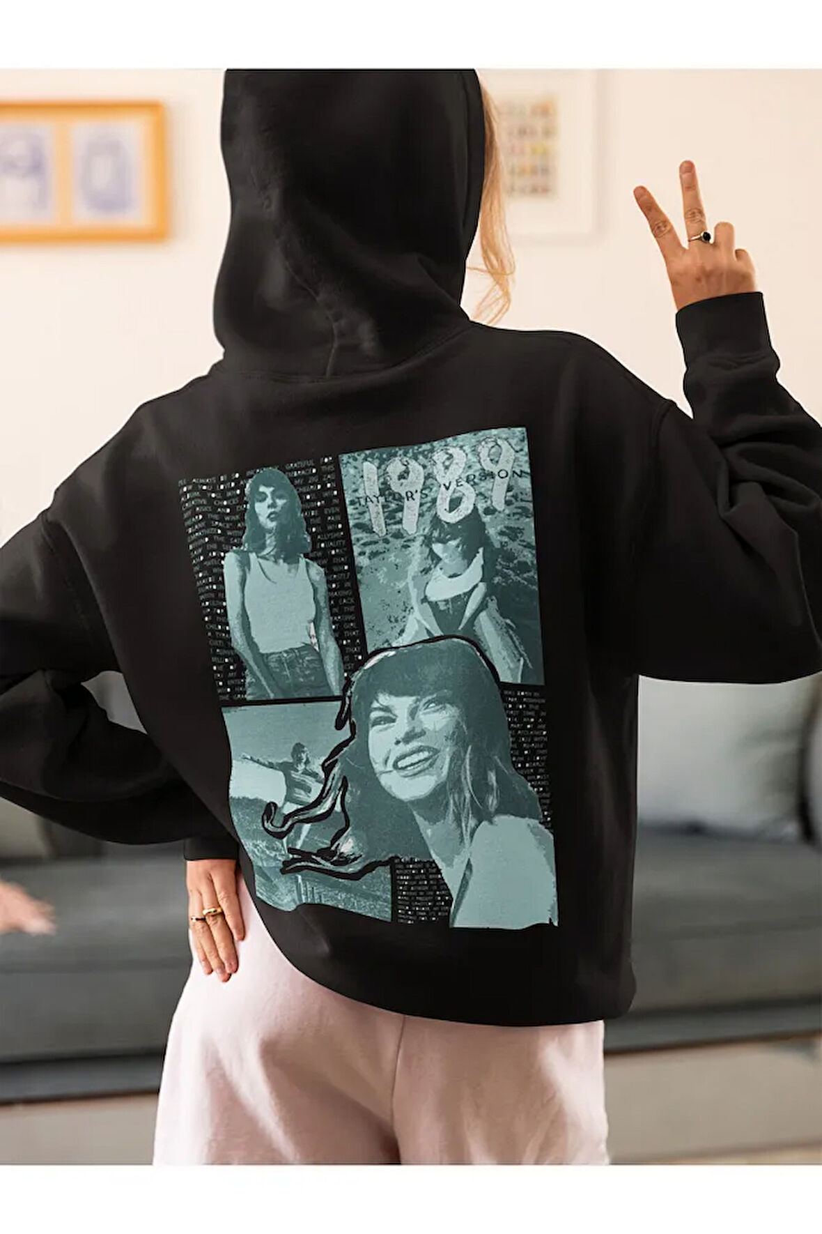 1989 Taylor's Version Yazılı Unisex Oversize Şarkıcı Taylor Swift Hoodie