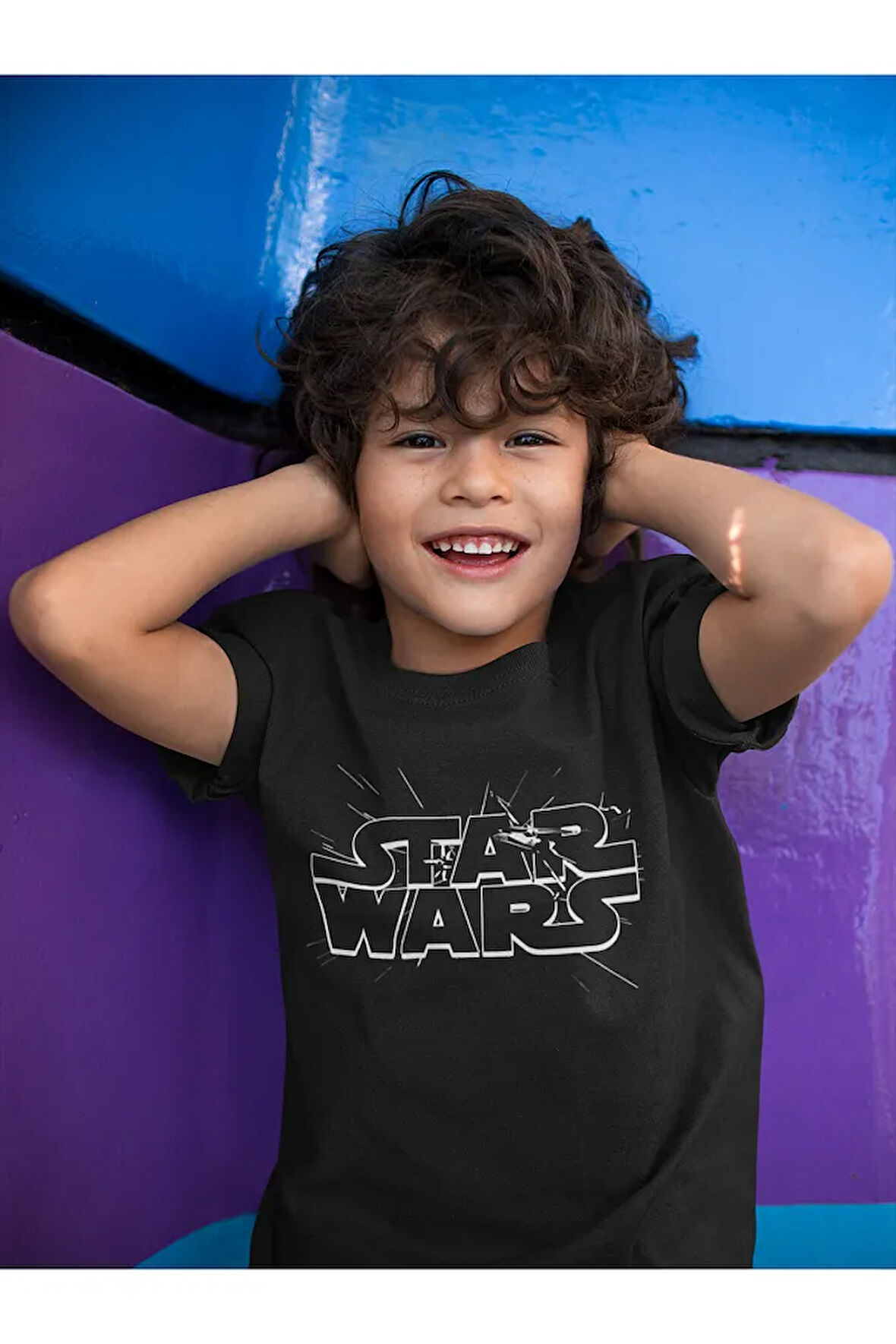 Star Wars Yıldız Savaşları Yazılı Unisex Film Çocuk Tişört (1-12 Yaş)