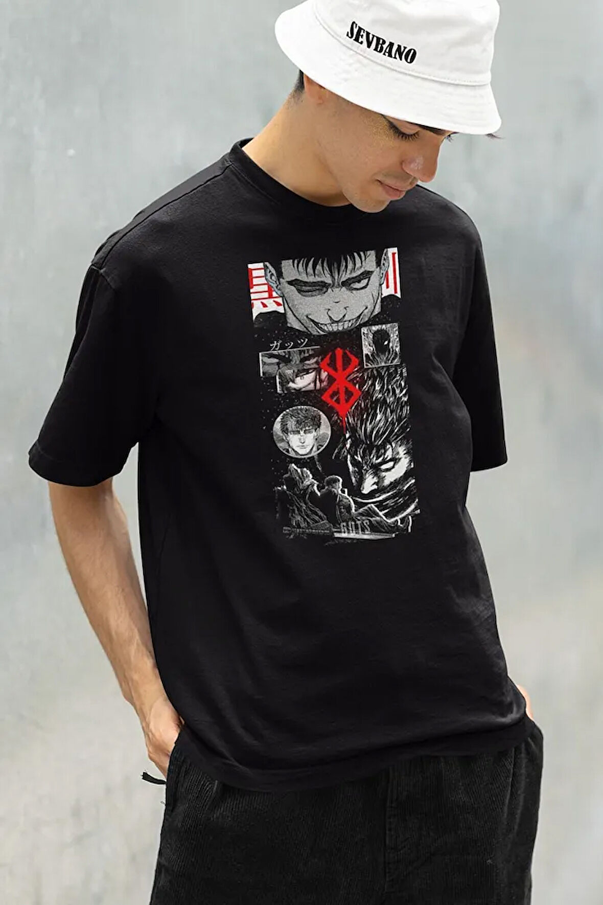 Anime Berserk Baskılı Unisex Oversize Tişört