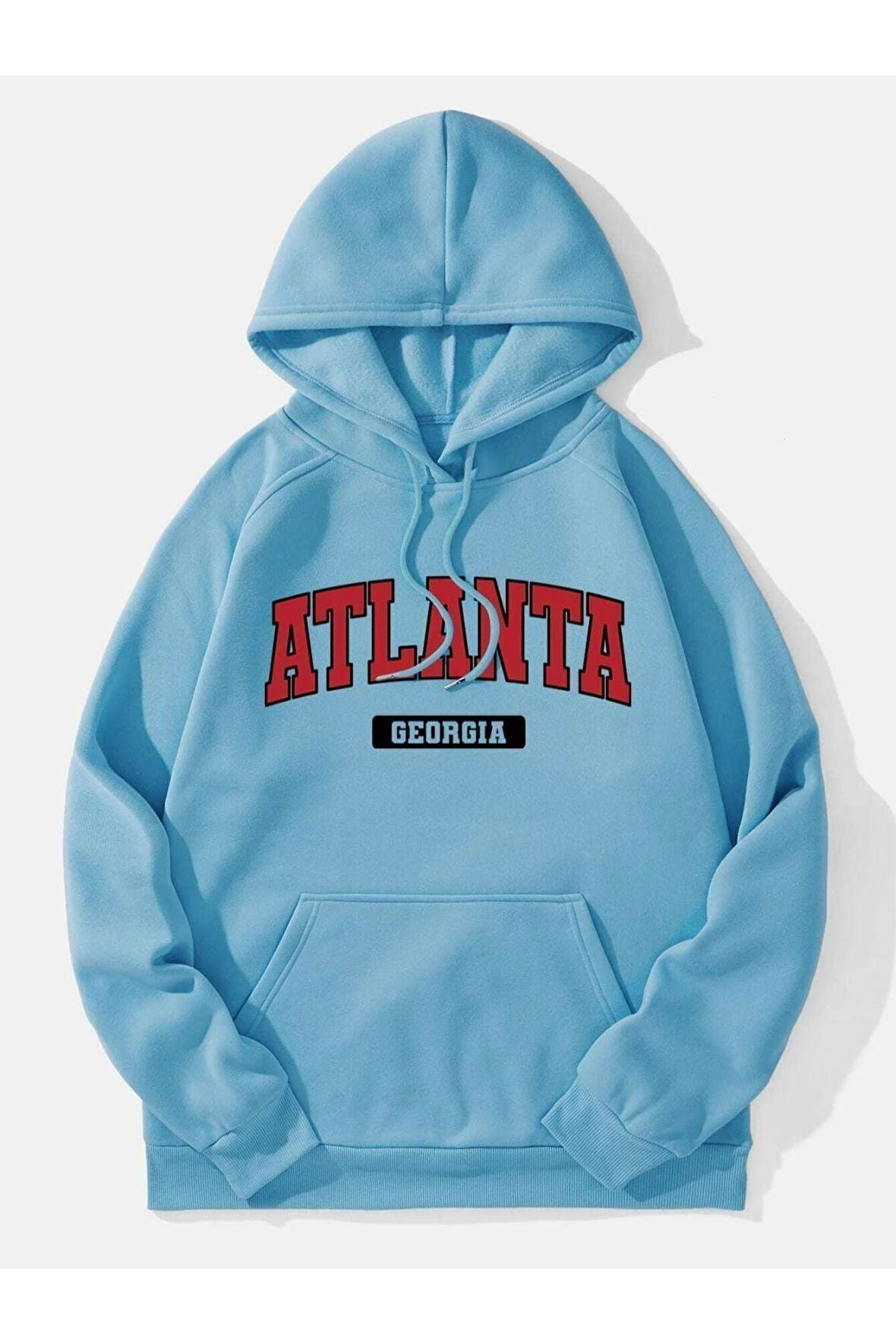 Unisex Atalanta Baskılı Oversize Kapşonlu Sweatshirt