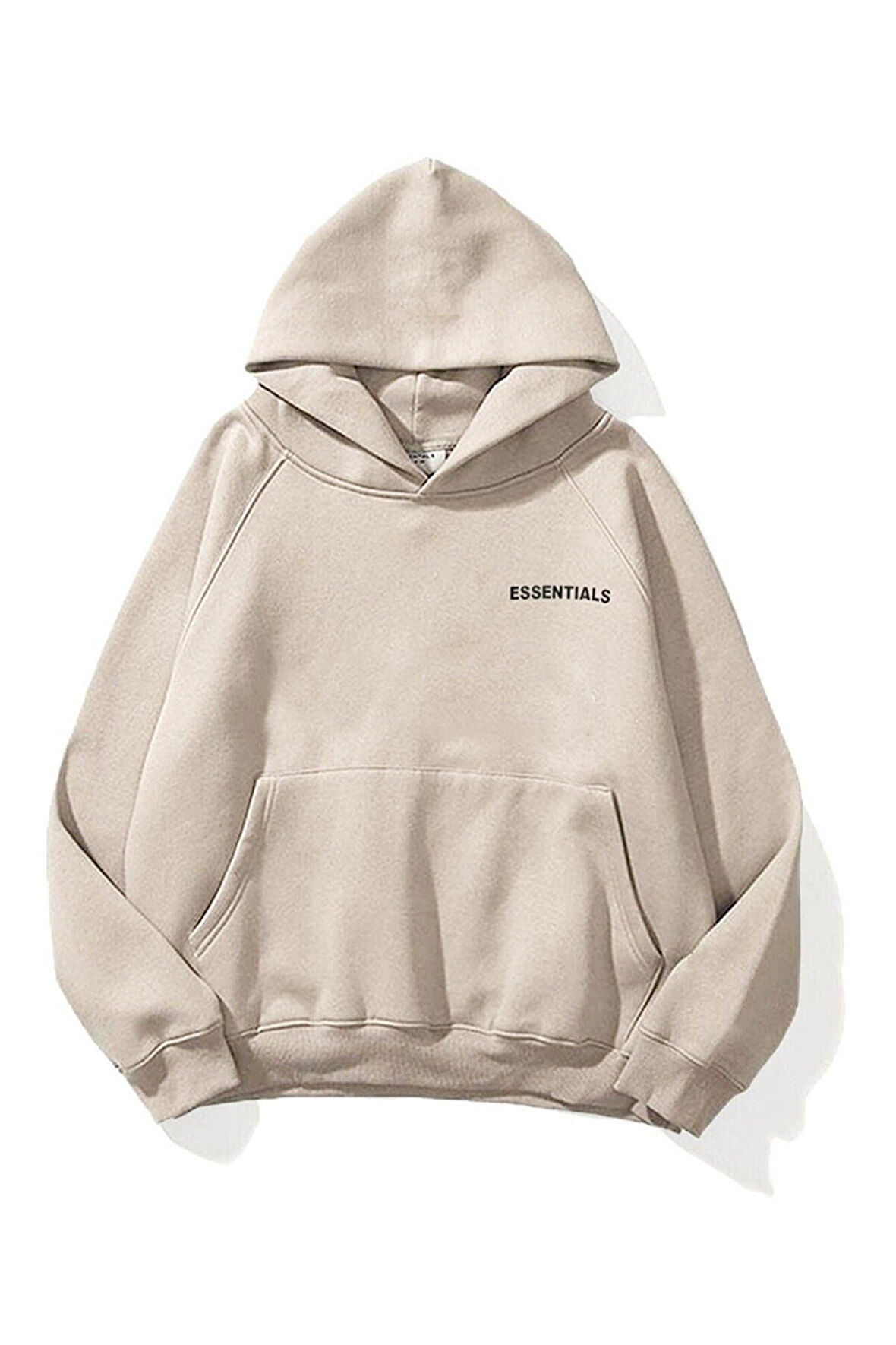 Unisex Essantial Baskılı Oversize Kapşonlu Sweatshirt