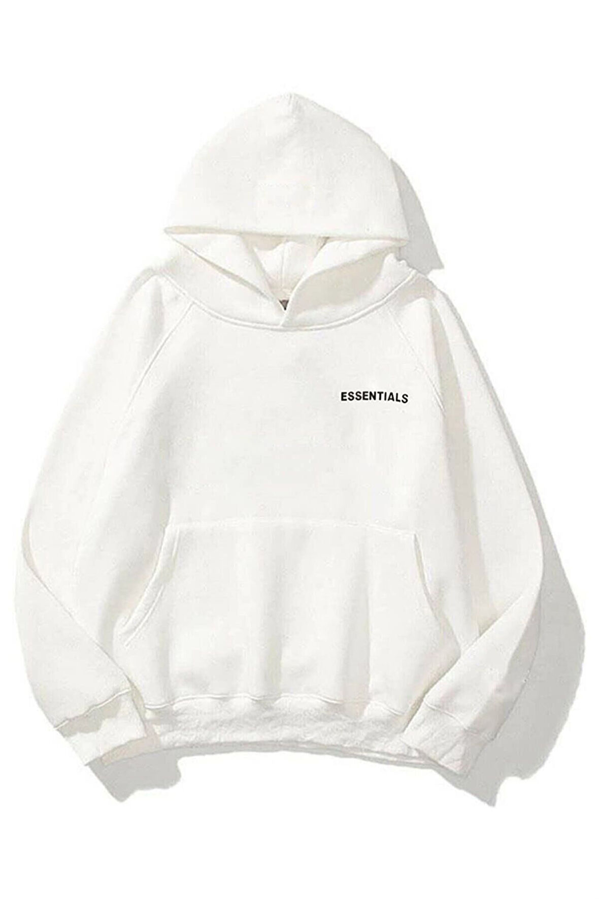 Unisex Essantial Baskılı Oversize Kapşonlu Sweatshirt