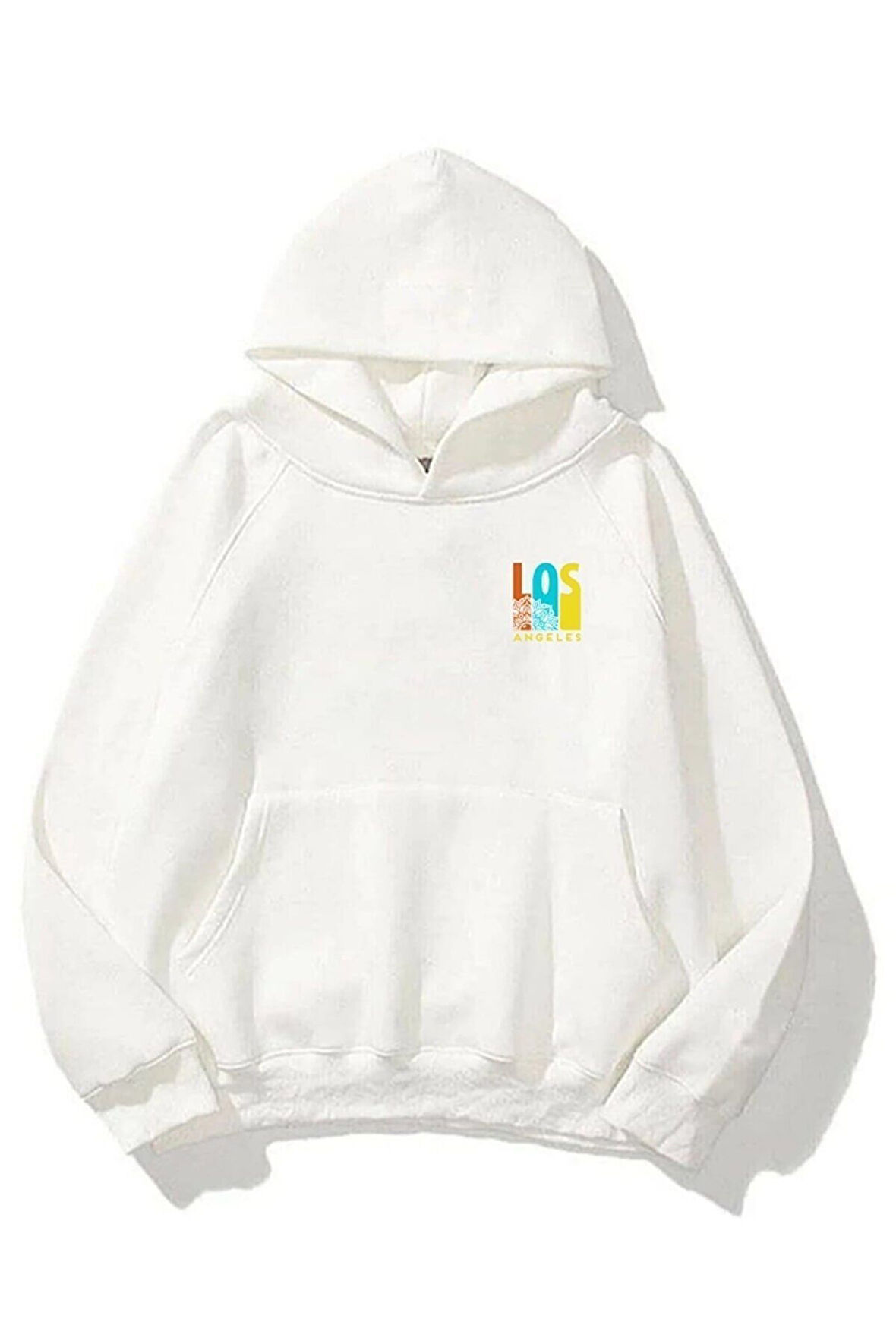 Unisex Los Angeles Oversize Kapüşonlu Sweatshirt