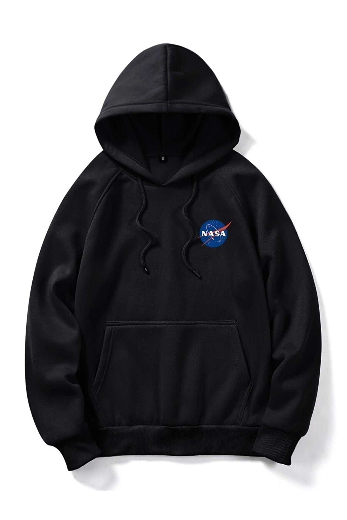 Unisex Nasa Baskılı Oversize Kapşonlu Sweatshirt