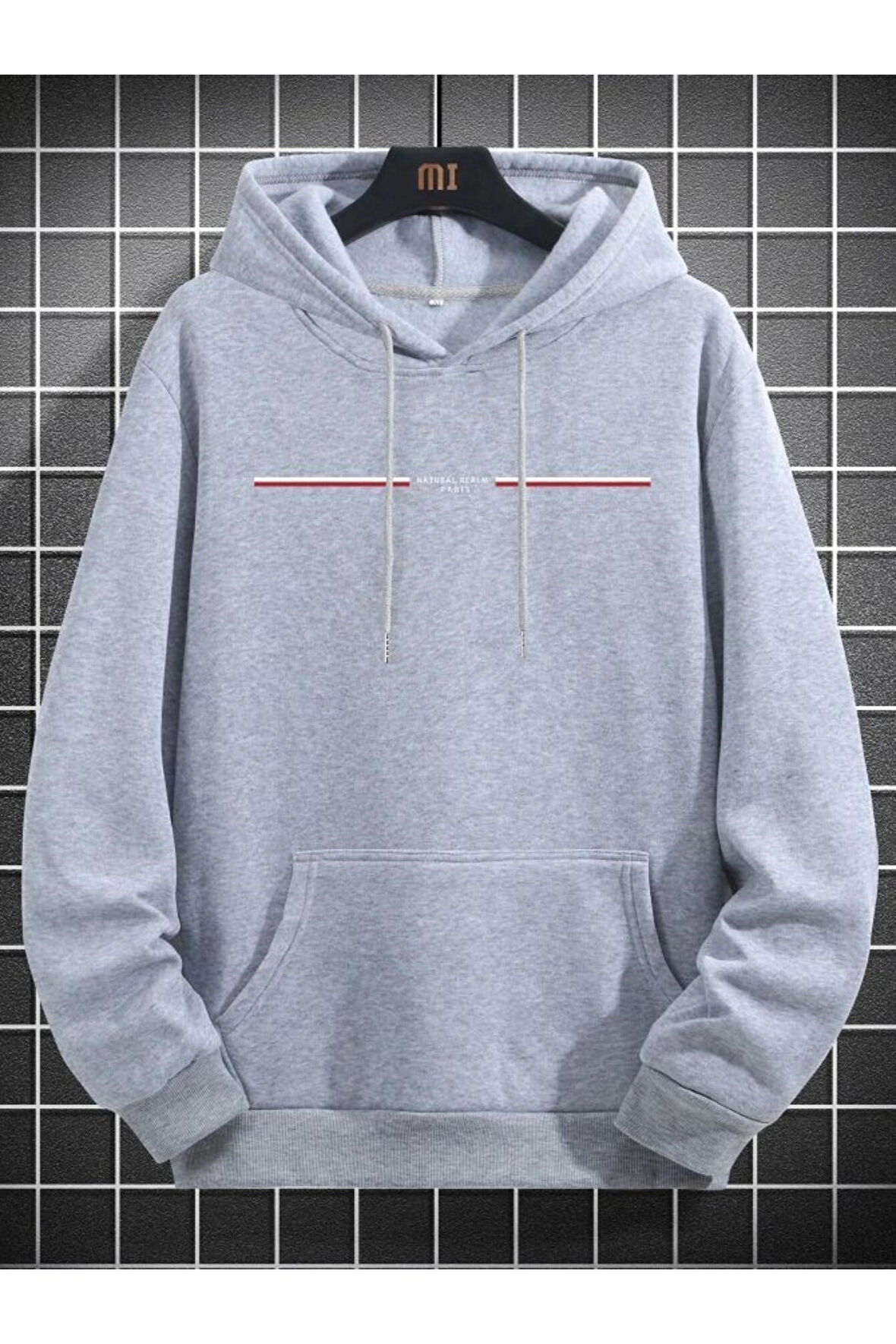 Unisex Paris Baskılı Kapşonlu Oversize Sweatshirt