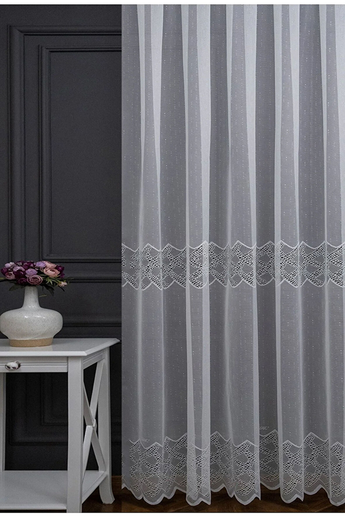 Farbateks Dikim Ara Dantel Tasarım Yeni Model 3kat Pileli Ütü Istemez Kırışmaz