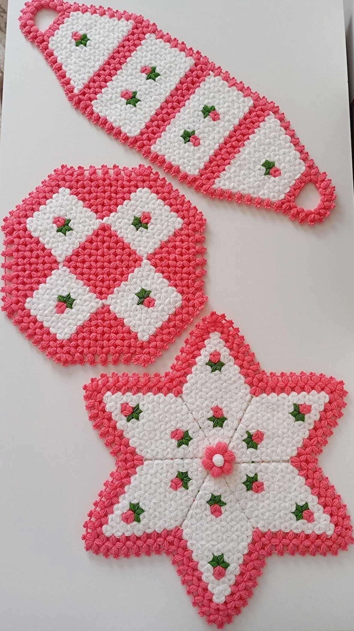 Çeyizlik Pembe Renk 3'lü Lif Seti