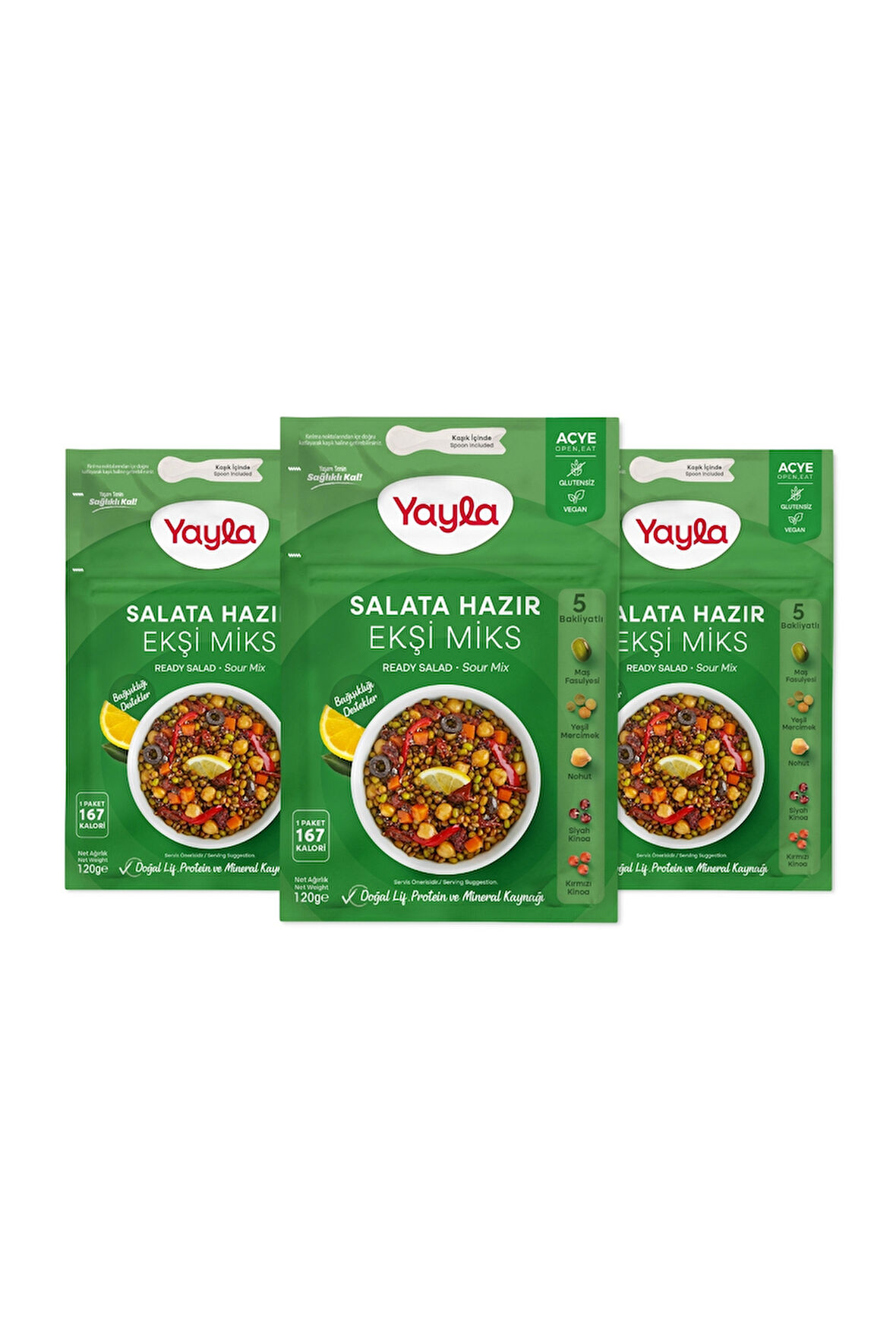Yayla Salata Hazır Ekşi Miks 120 gr x 3 Adet 