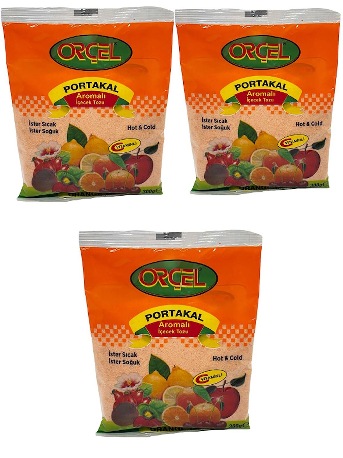 Orçel Portakal Aromalı İçecek Tozu Oralet Çay 300gr.x 3 Adet