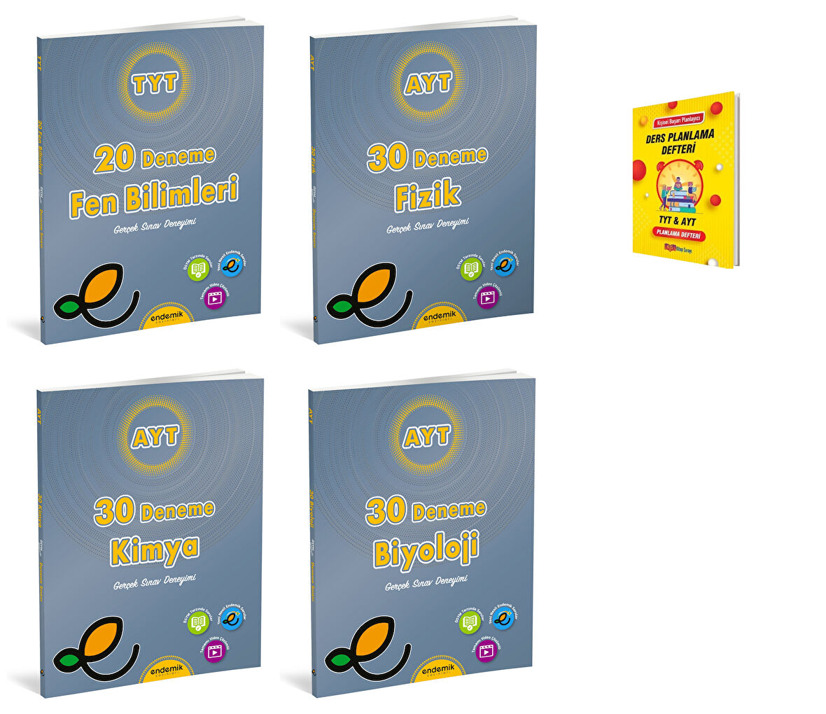 Endemik TYT Fen Bilimleri AYT Fizik Kimya ve Biyoloji Denemeleri + Planlama Defteri